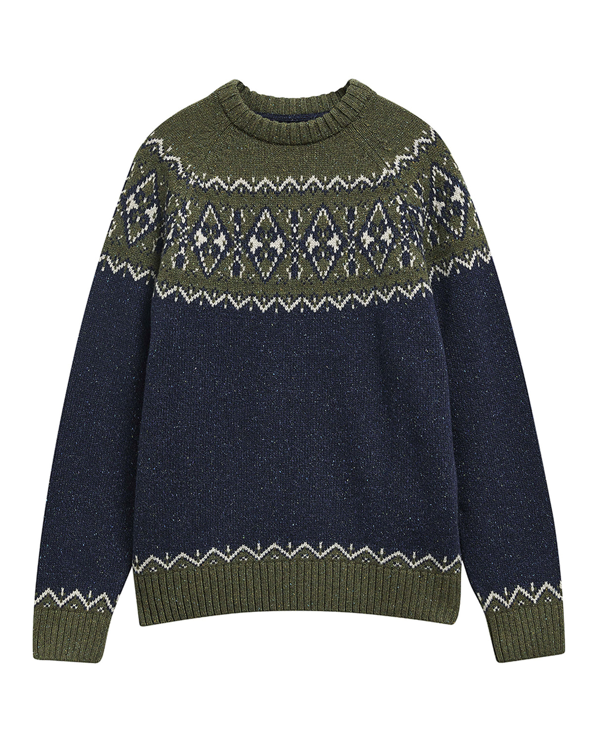 Tisbury Fairisle Crew Neck - Olive