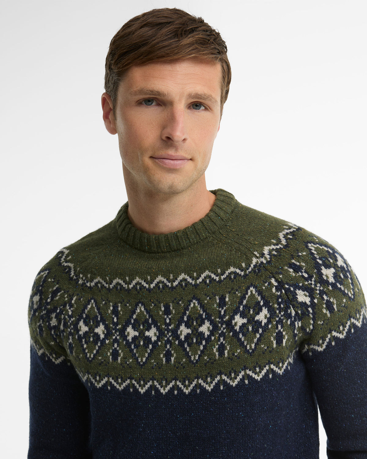 Tisbury Fairisle Crew Neck - Olive