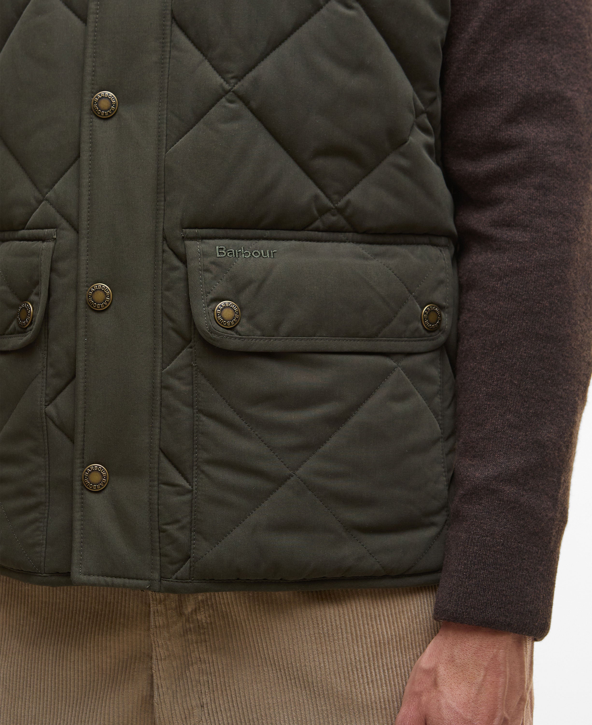 Winter Lowerdale Quilted Gilet - Dark Olive