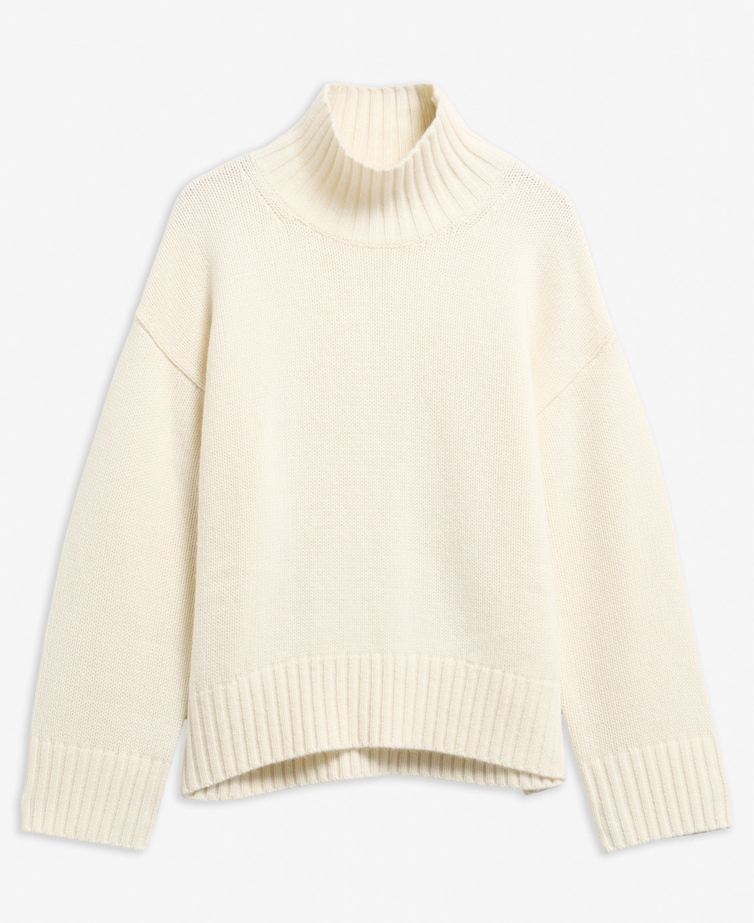 Woodhouse Cashmere Blend Funnel Neck Knitted Jumper - Ecru