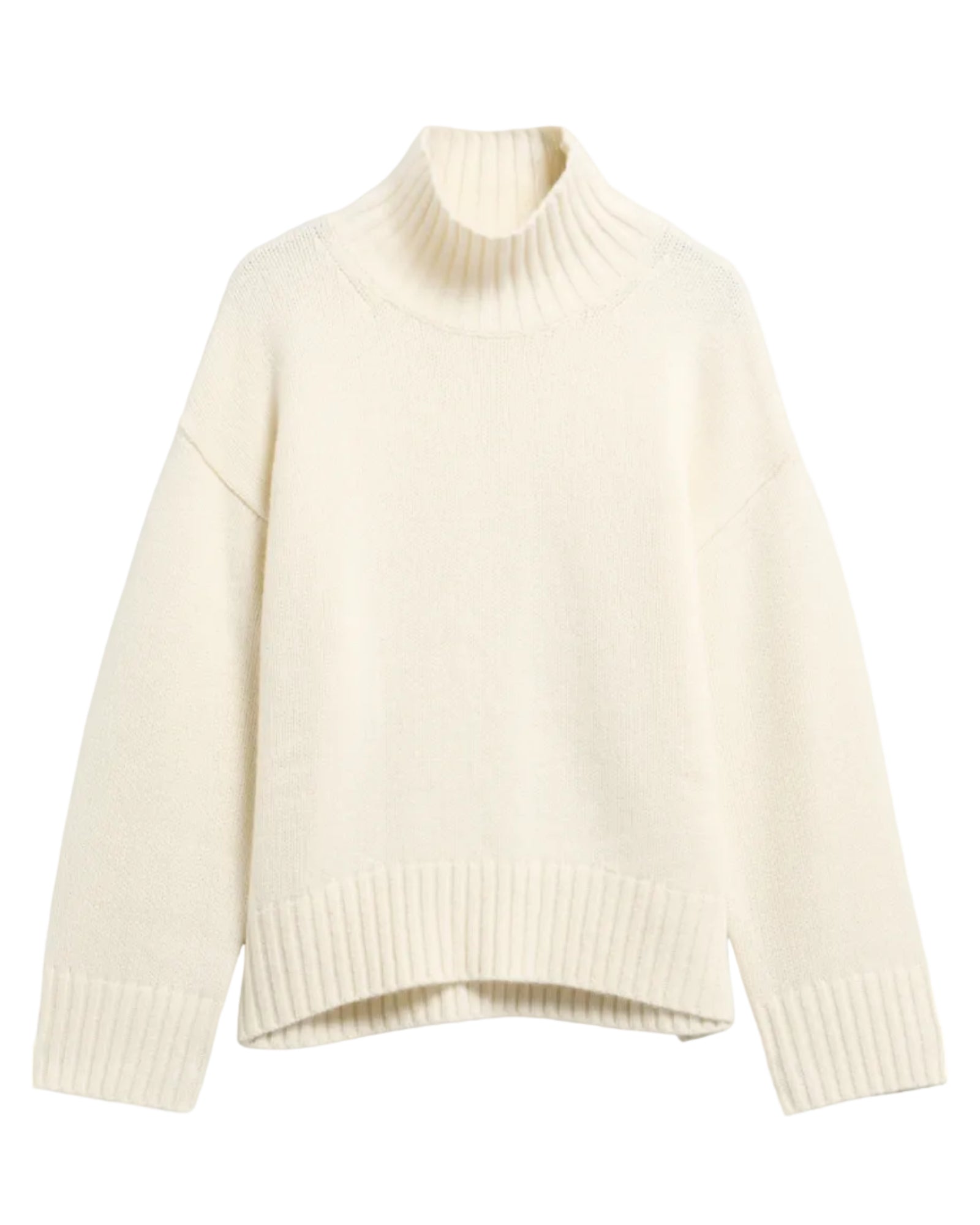Woodhouse Cashmere Blend Funnel Neck Knitted Jumper - Ecru