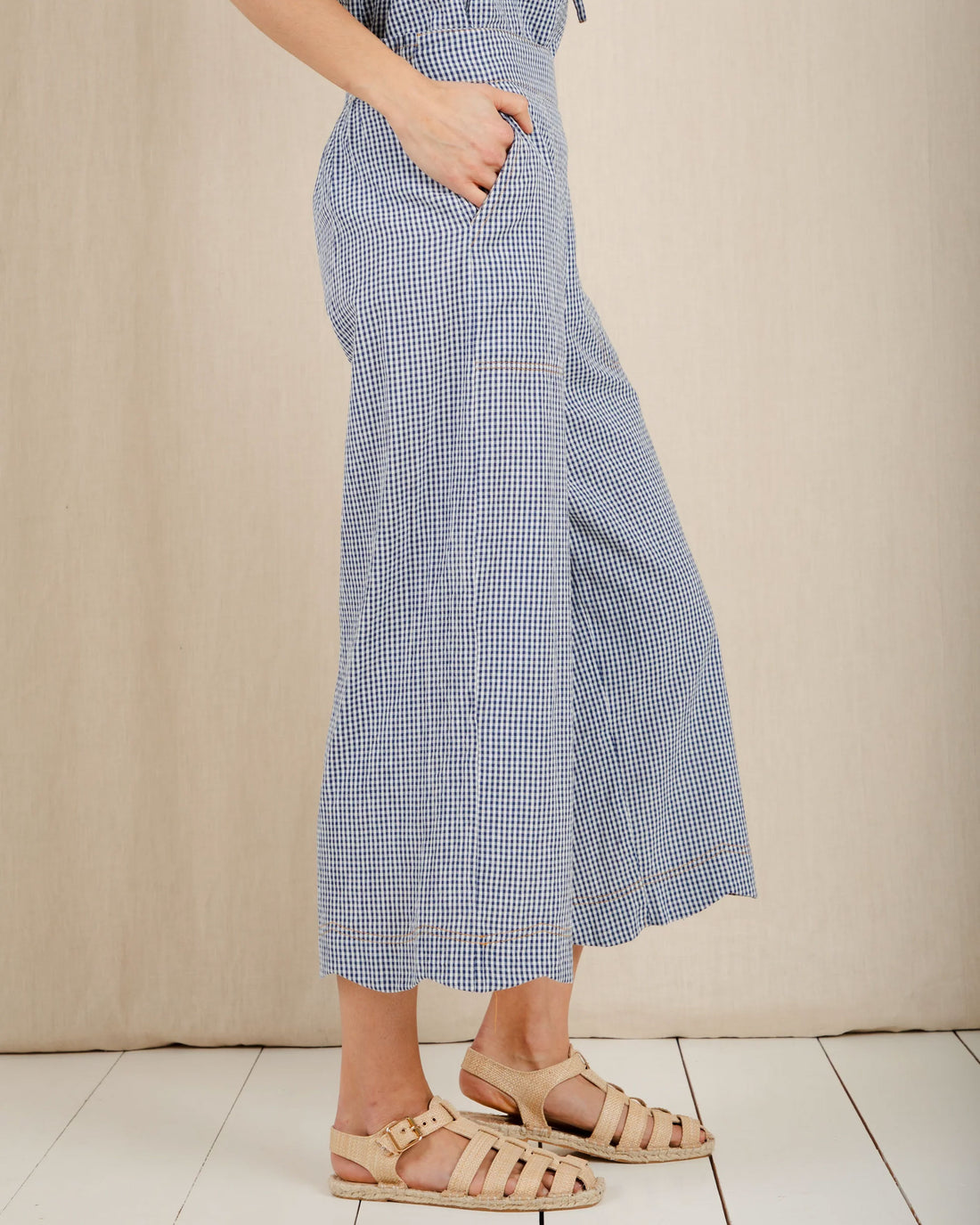 Aide Trouser - Navy Gingham