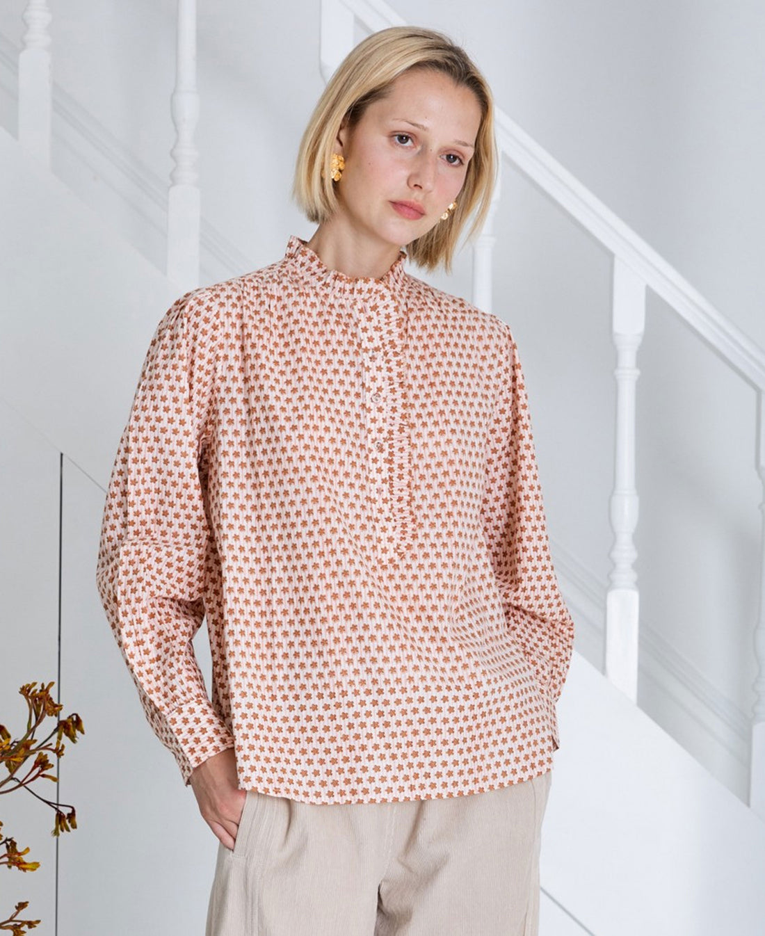 Anais Shirt - Cinnamon/Blush