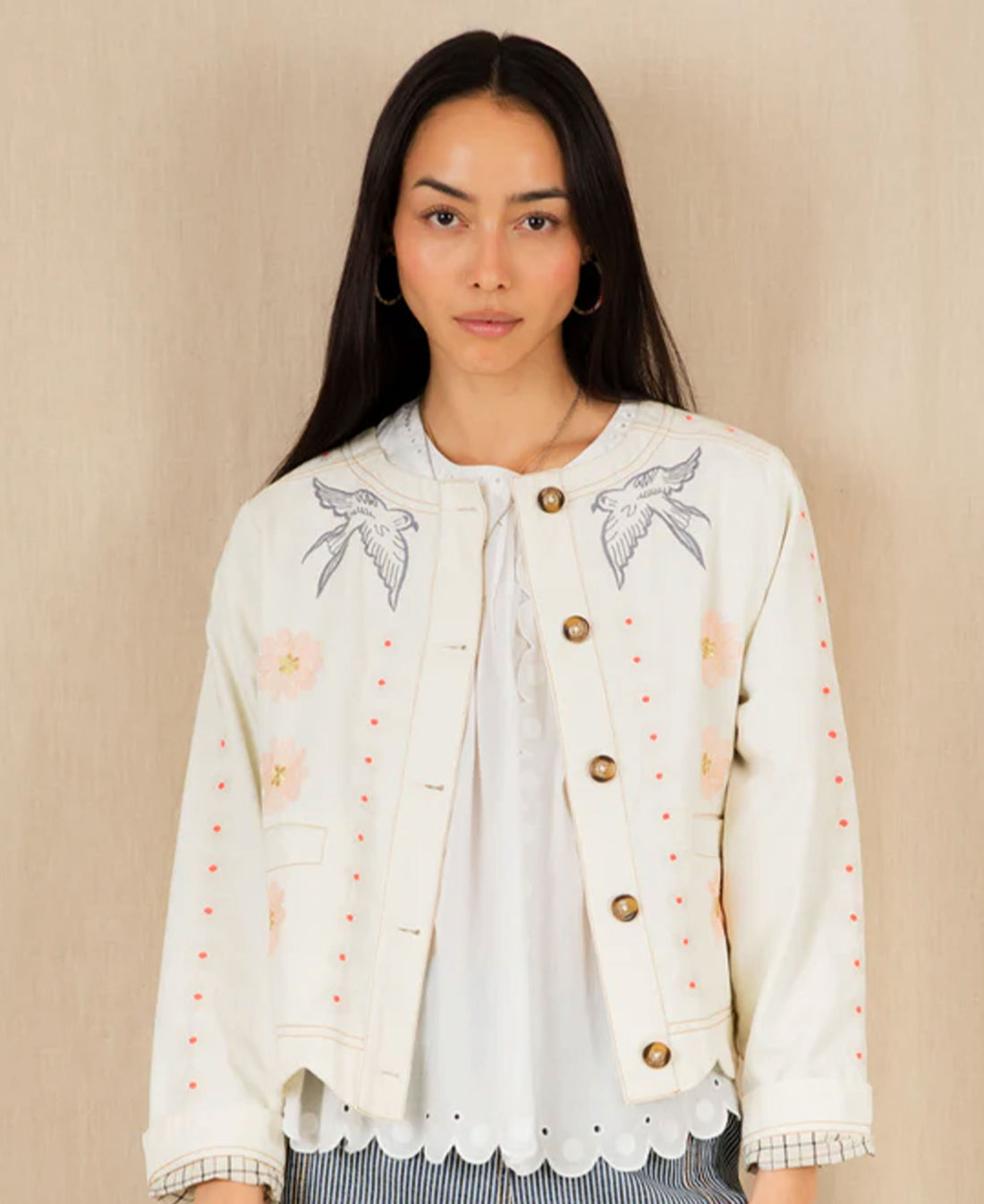 Rosie Jacket - Ecru Multi