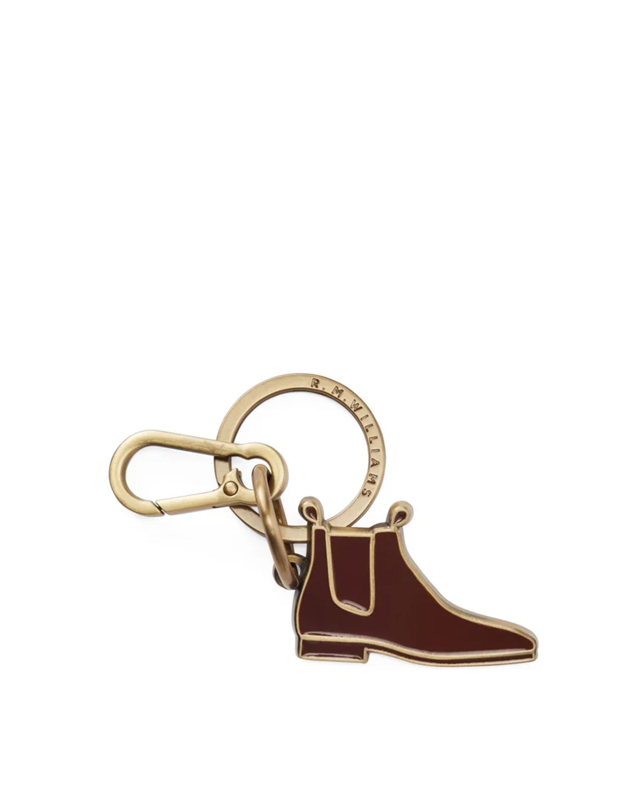 Boot Enamel Keyring - Chestnut