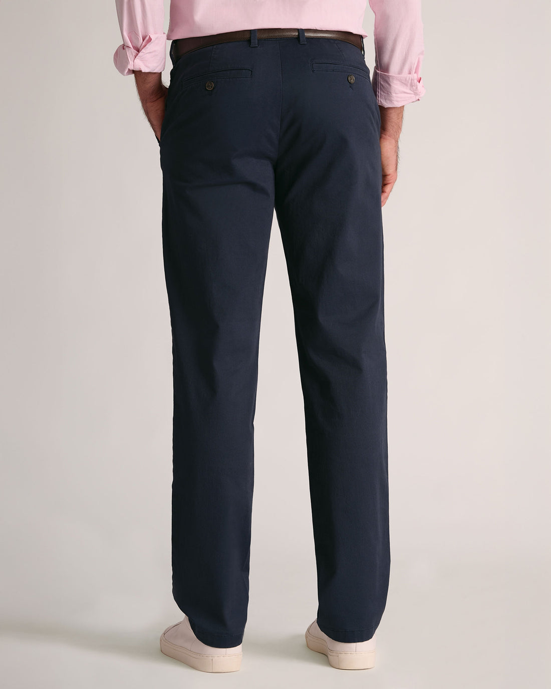 Leo Cotton Stretch Chinos - Navy