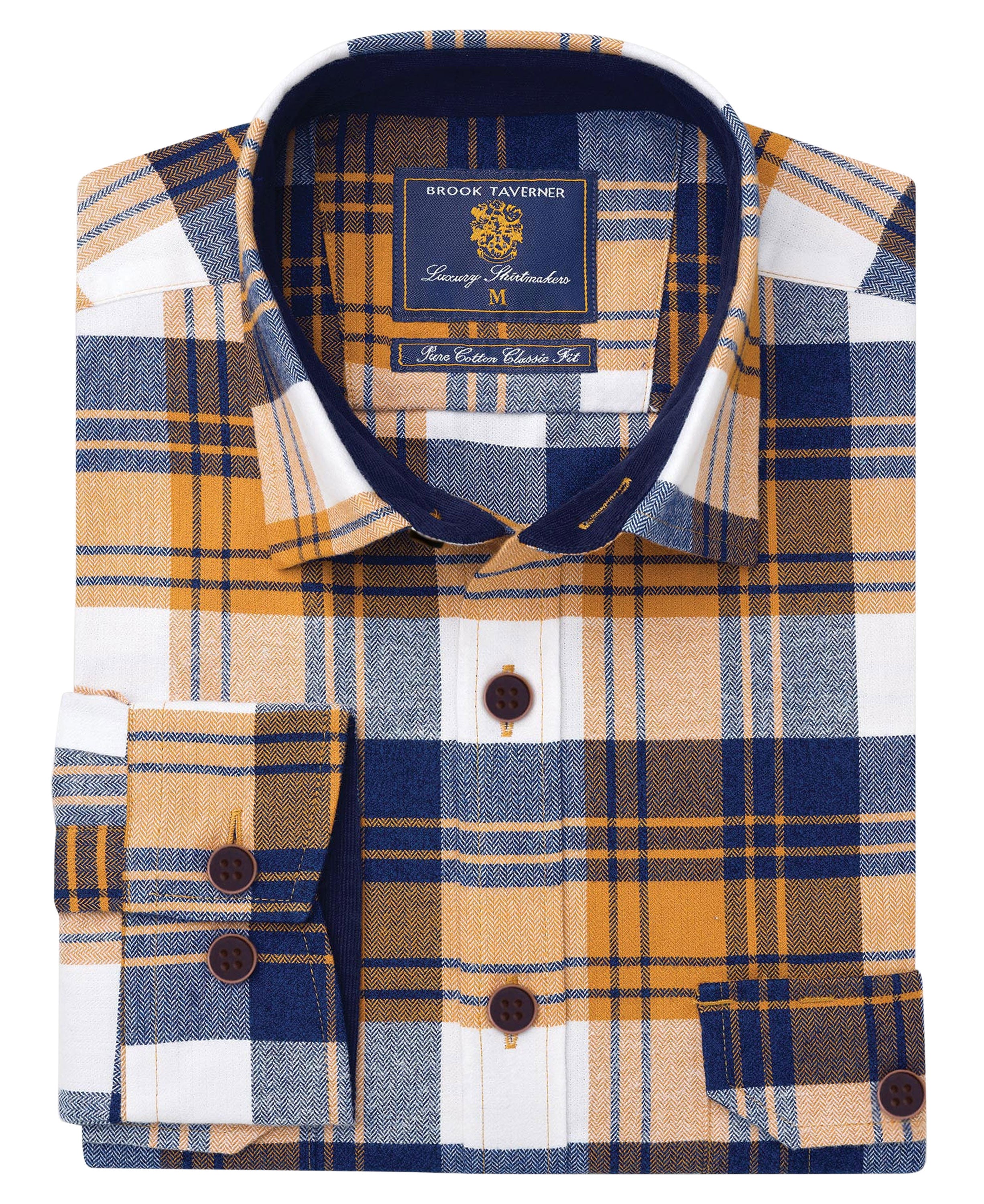 Jaspe Herringbone Check Shirt - Mustard
