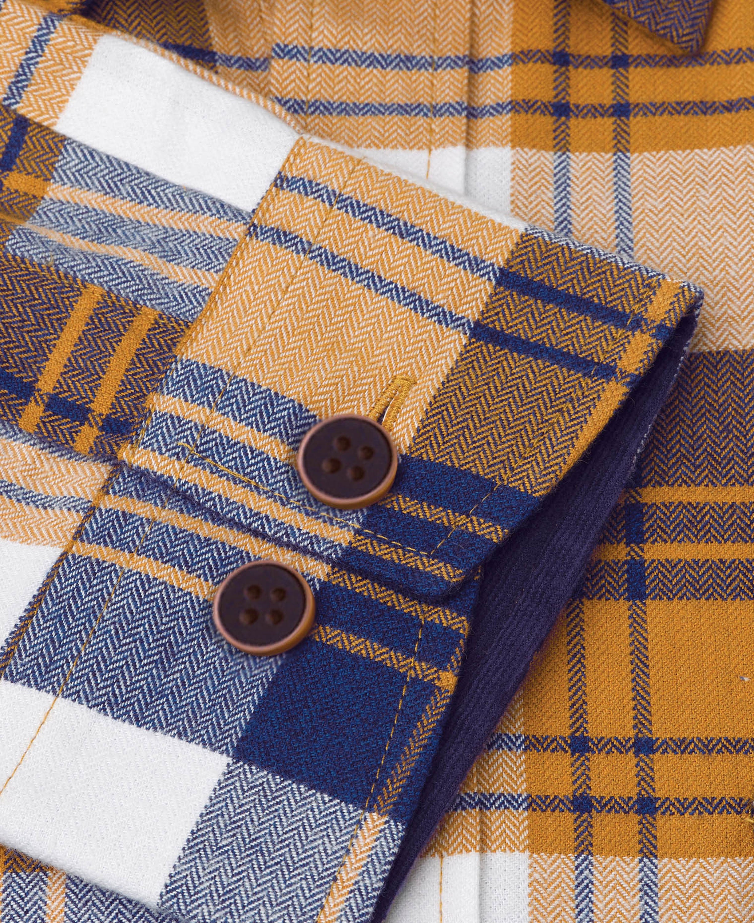 Jaspe Herringbone Check Shirt - Mustard
