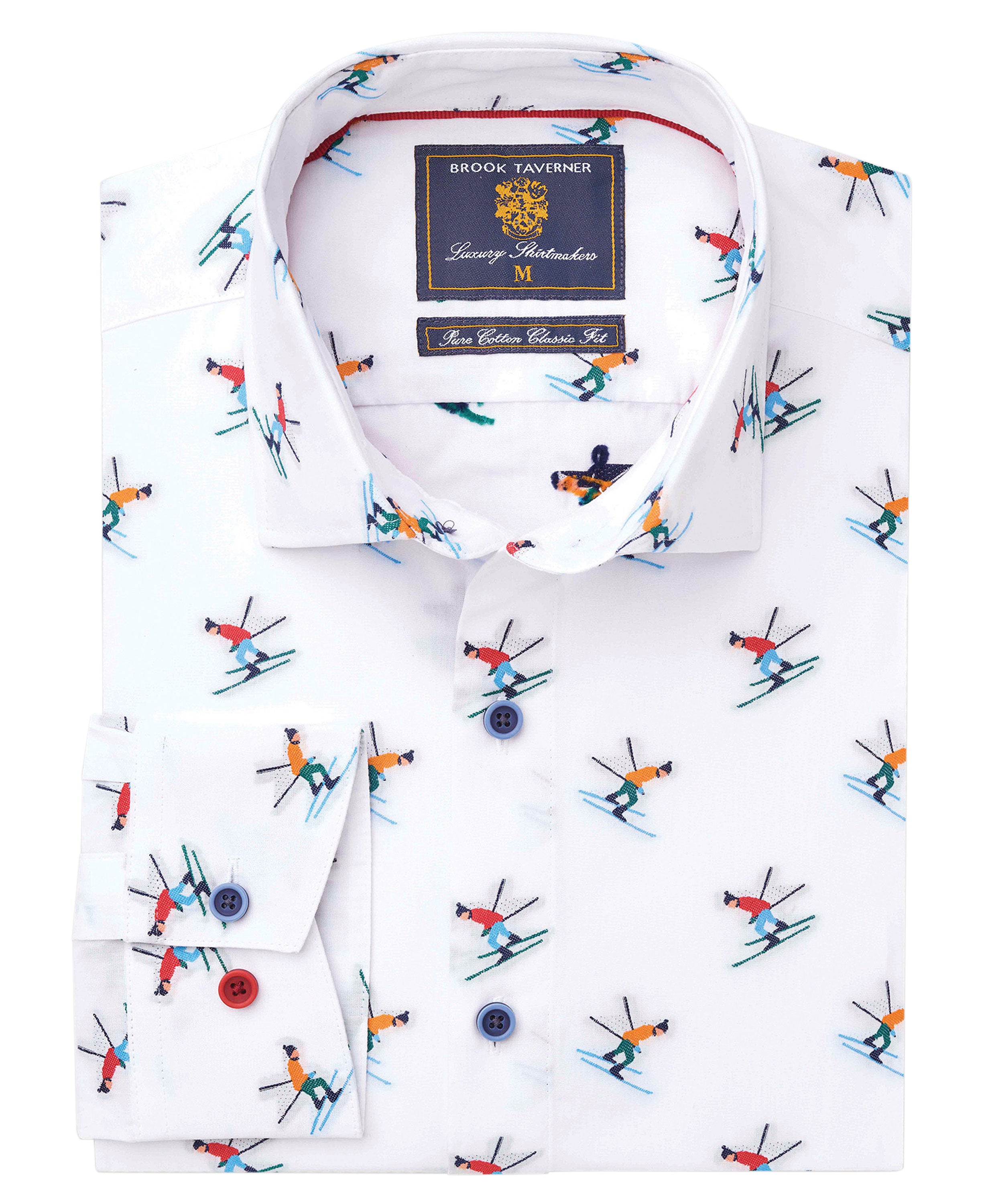 Sport Skier Jacquard Cotton Shirt - White