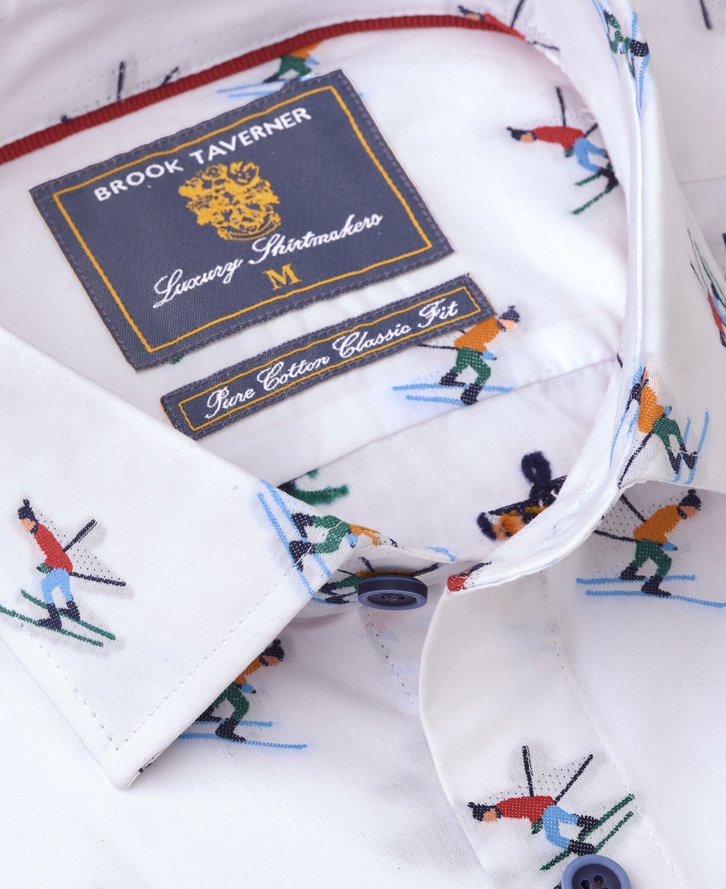 Sport Skier Jacquard Cotton Shirt - White