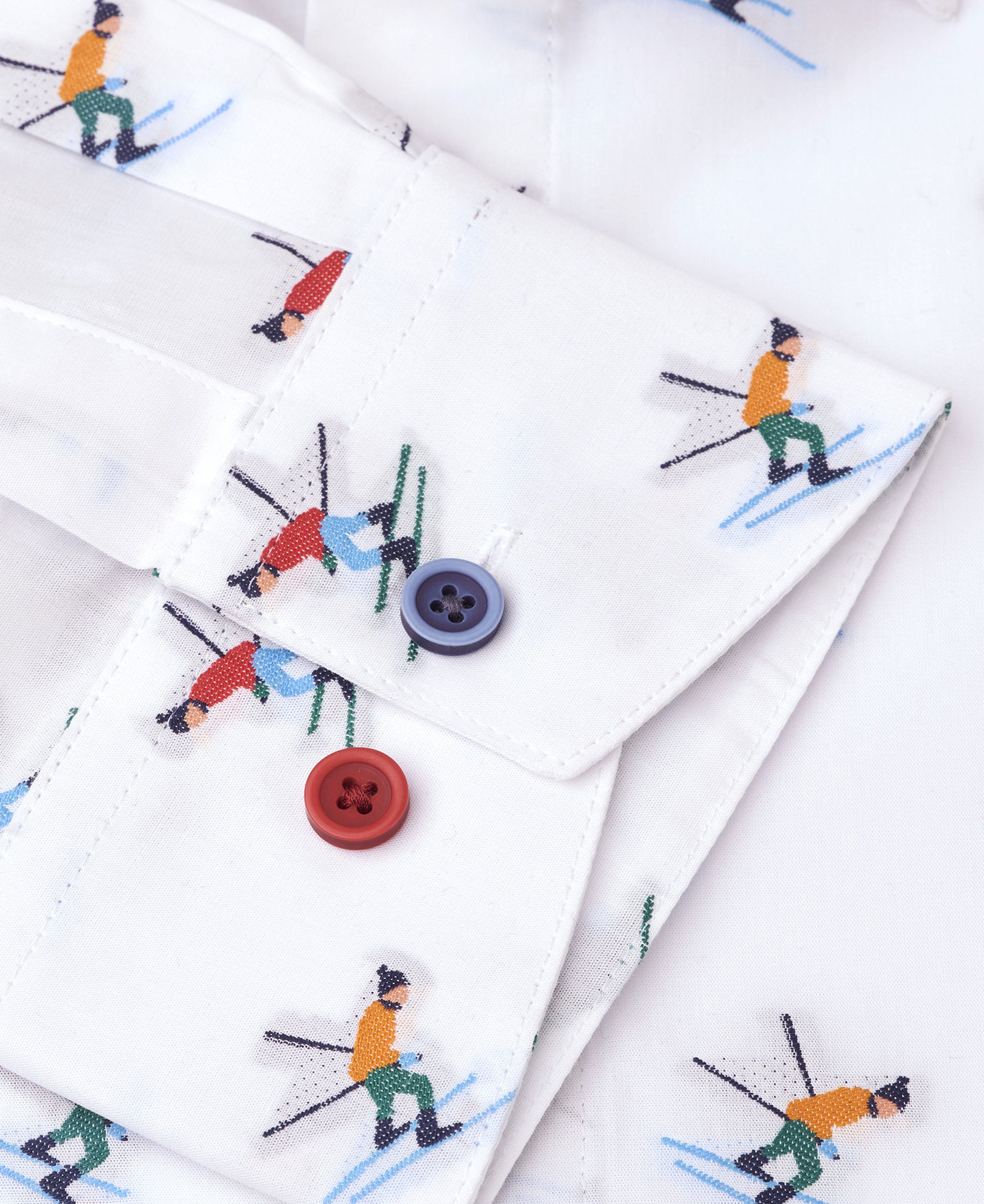Sport Skier Jacquard Cotton Shirt - White