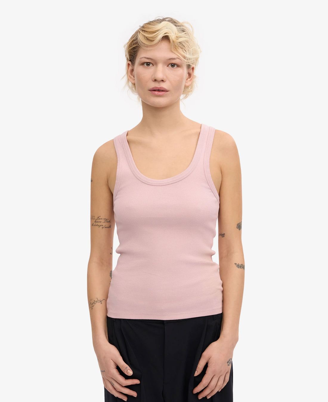 Organic Rib Tank Top - Faded Pink