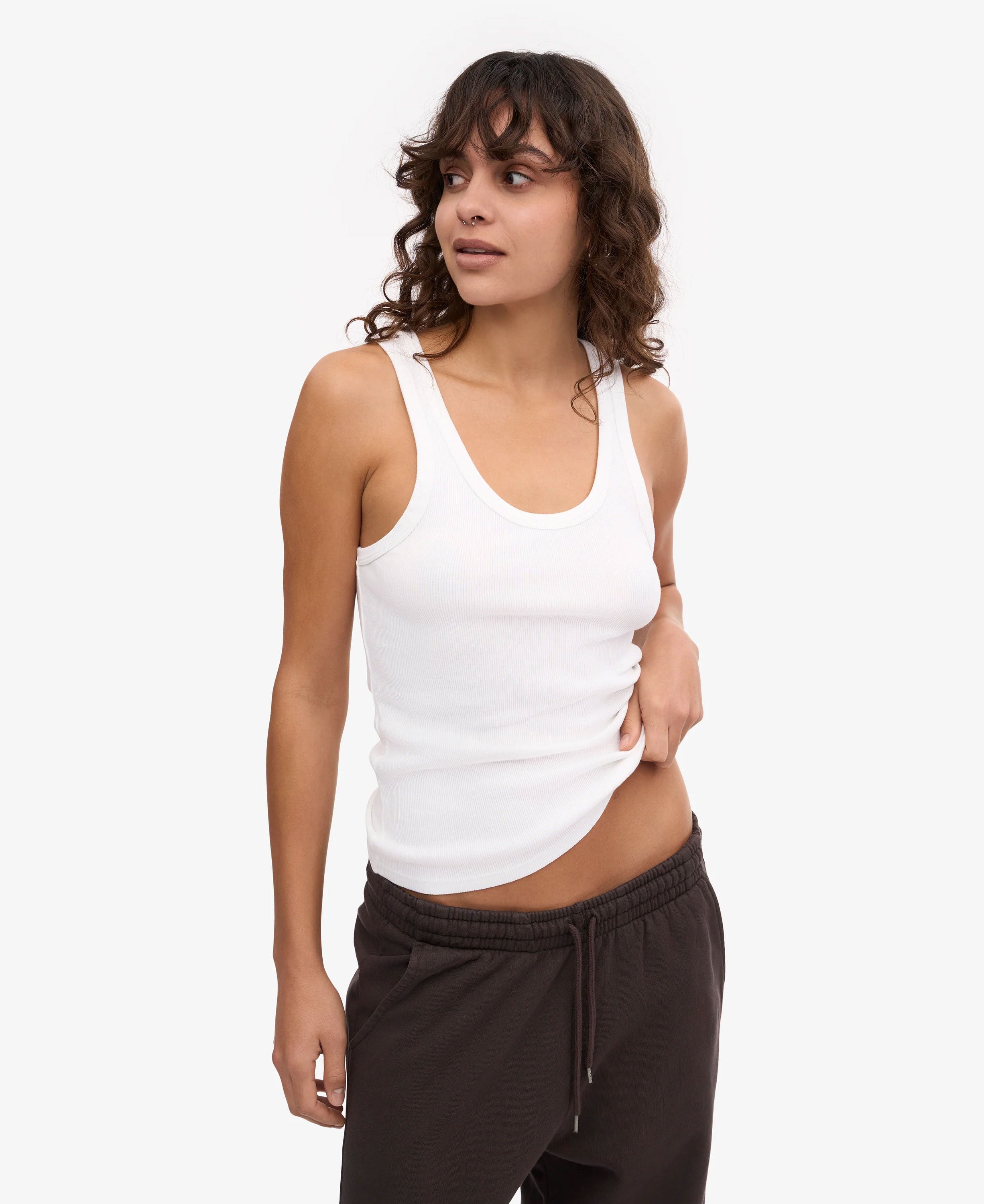 Organic Rib Tank Top - Optical White