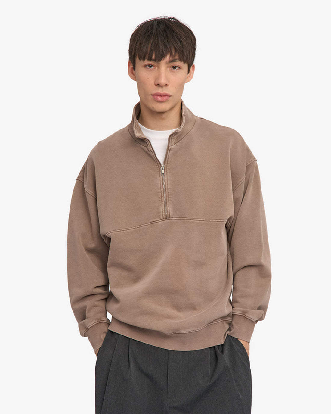 Organic Quarter Zip - Faded Khaki