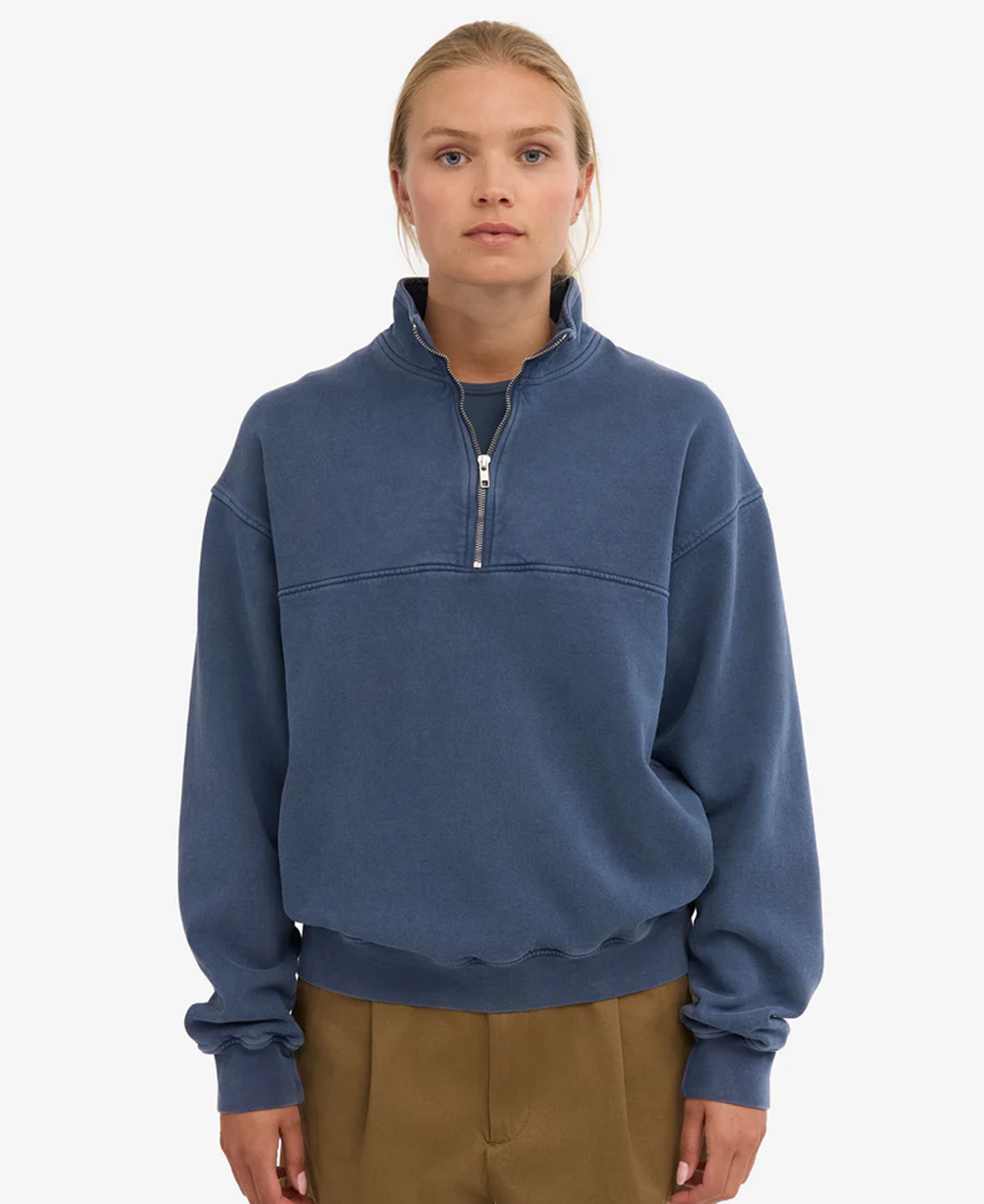 Organic Quarter Zip - Neptune Blue