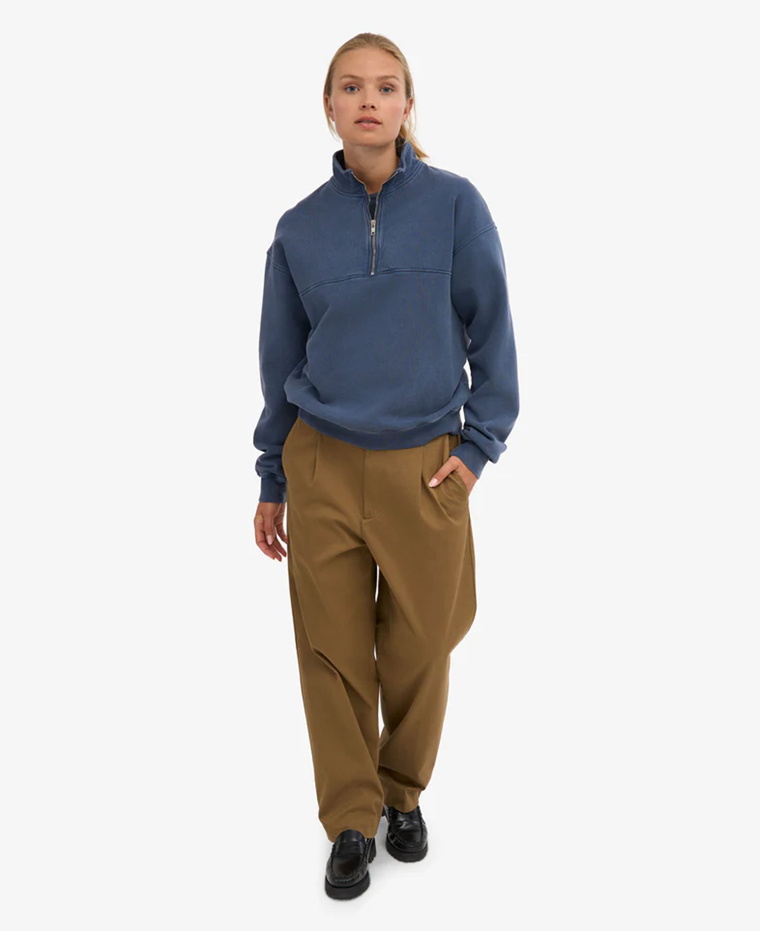 Organic Quarter Zip - Neptune Blue