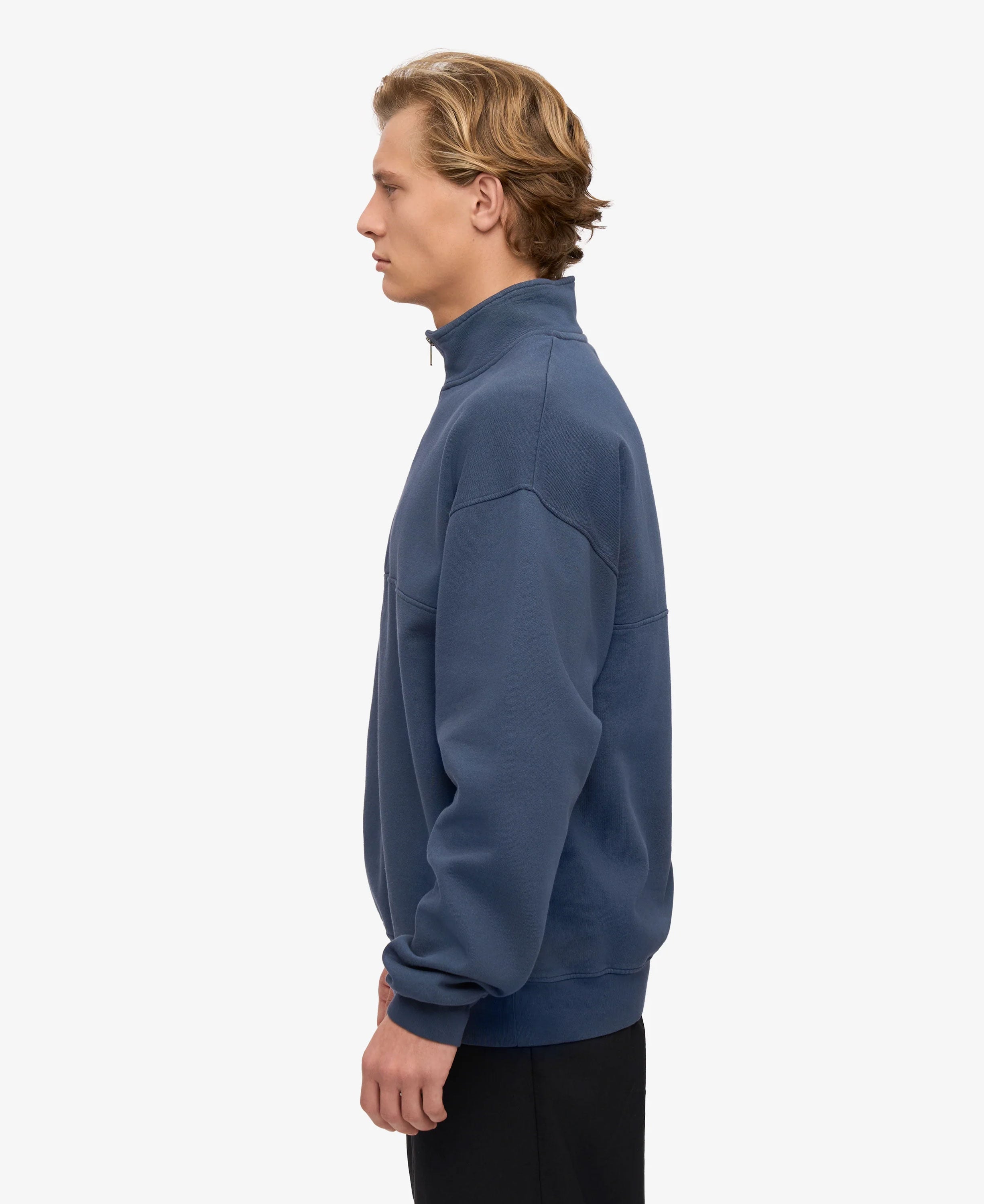 Organic Quarter Zip - Petrol Blue