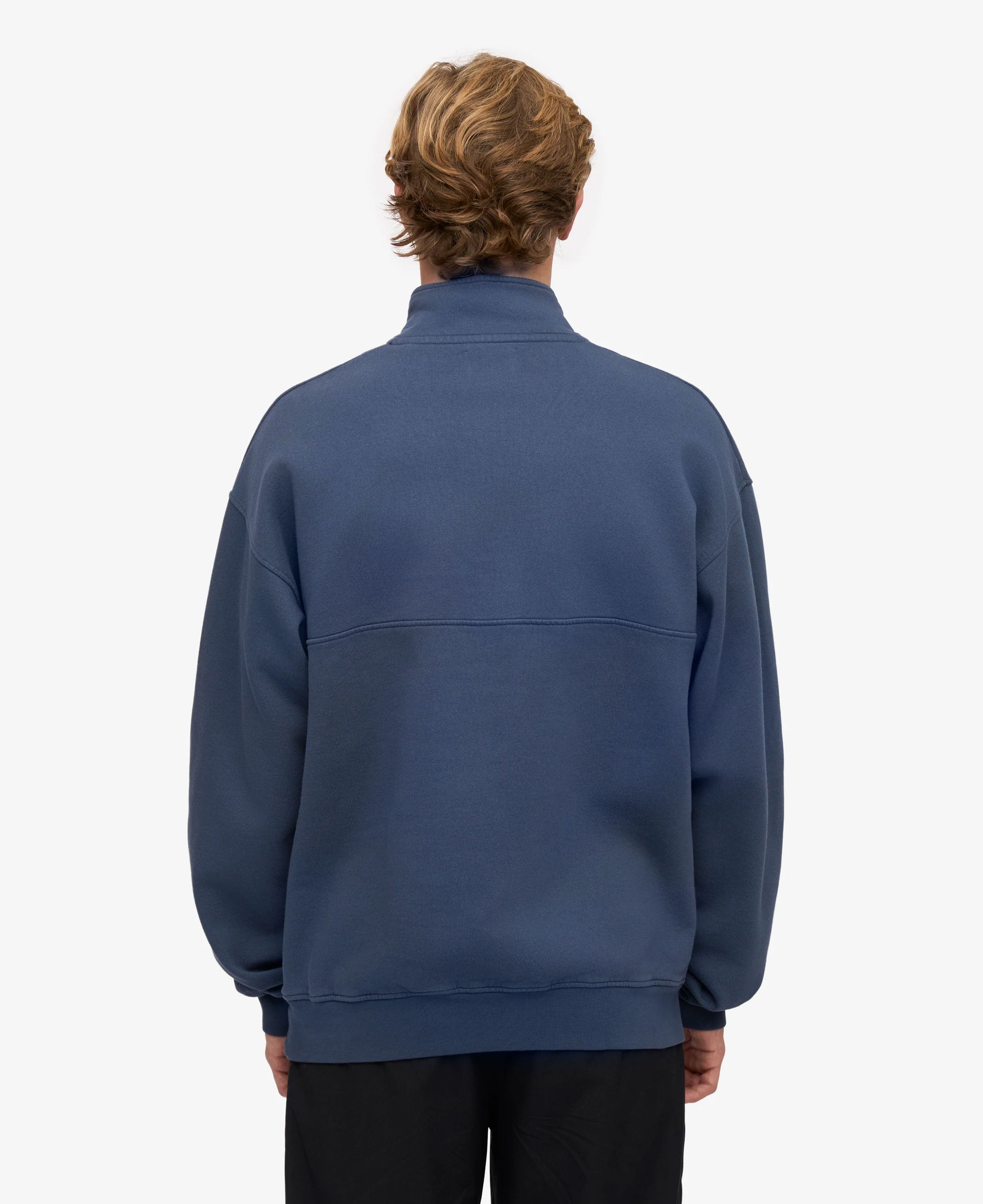 Organic Quarter Zip - Petrol Blue