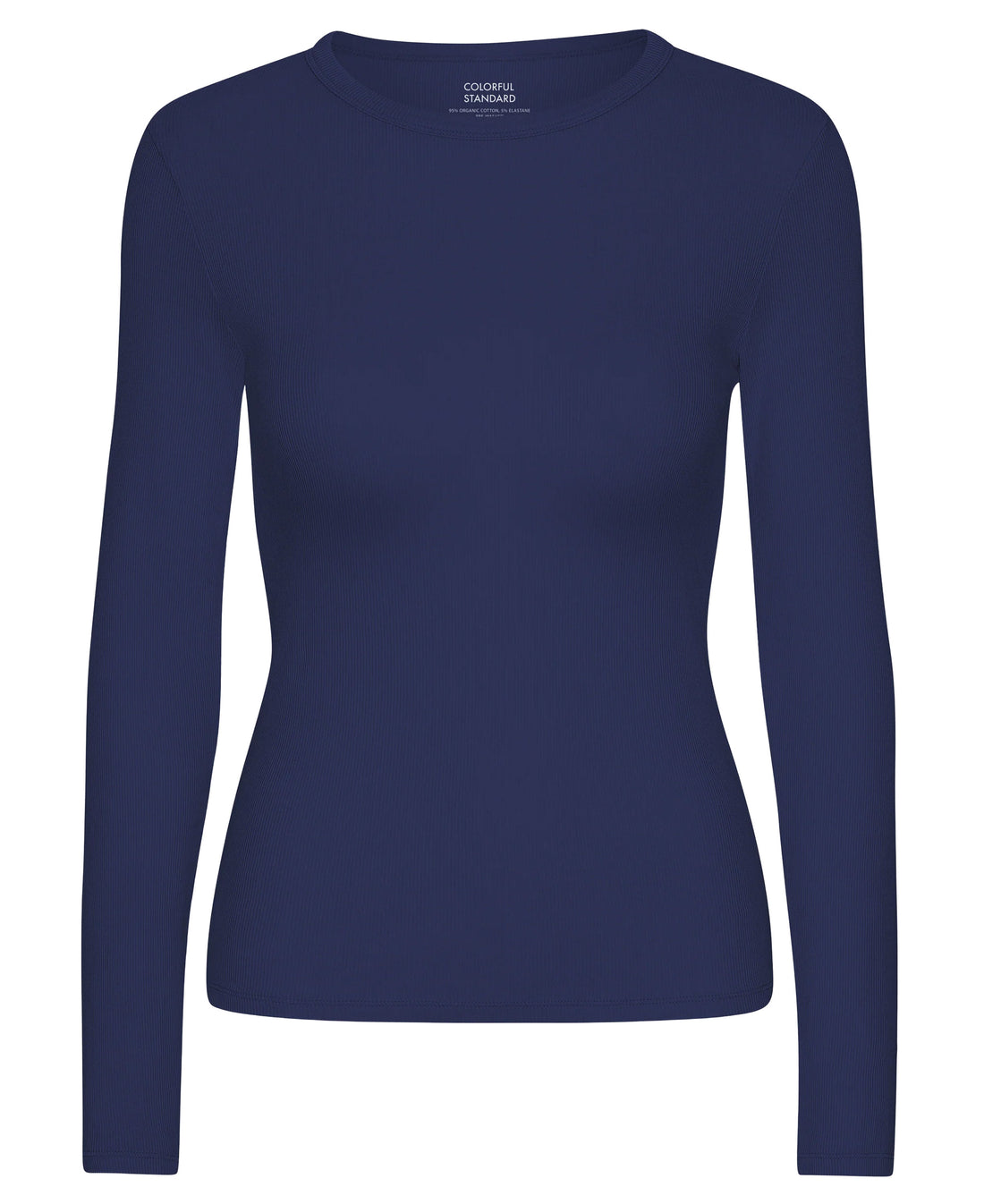 Organic Rib Long Sleeve T-Shirt - Marine Blue