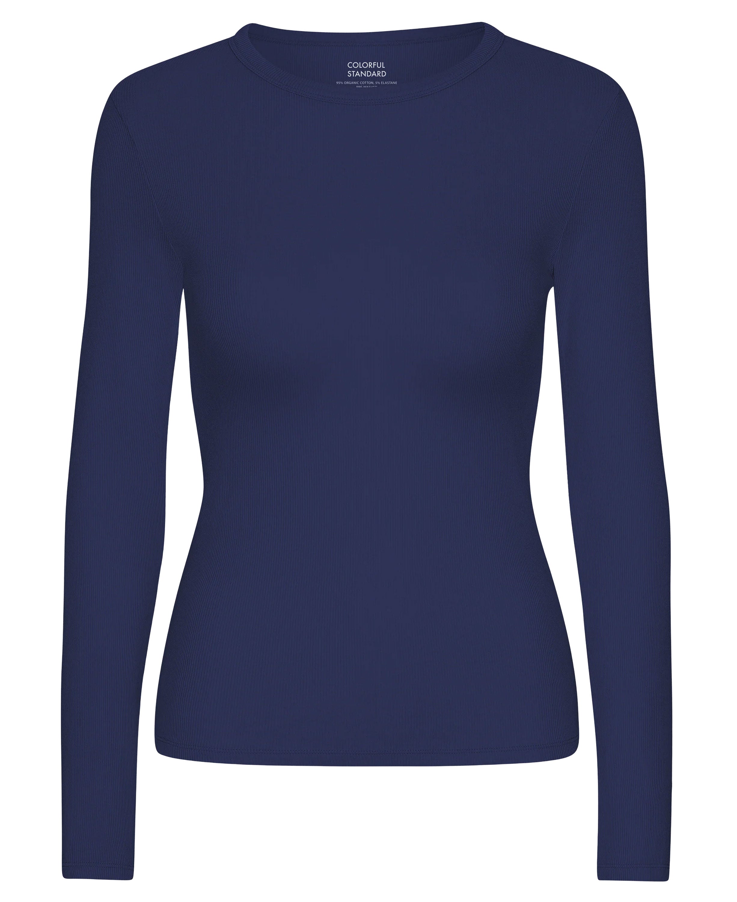 Organic Rib Long Sleeve T-Shirt - Marine Blue