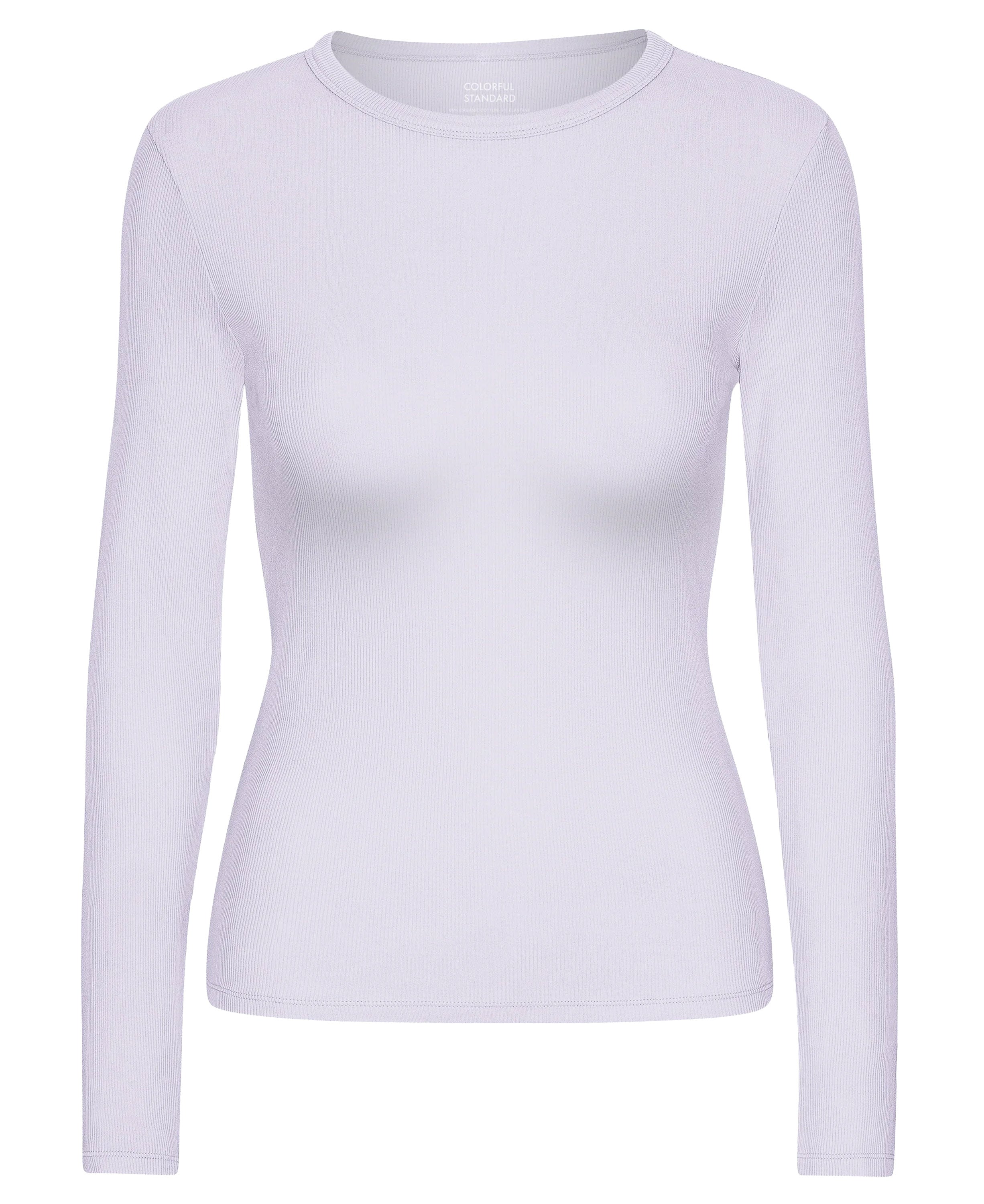 Organic Rib Long Sleeve T-Shirt - Soft Lavender
