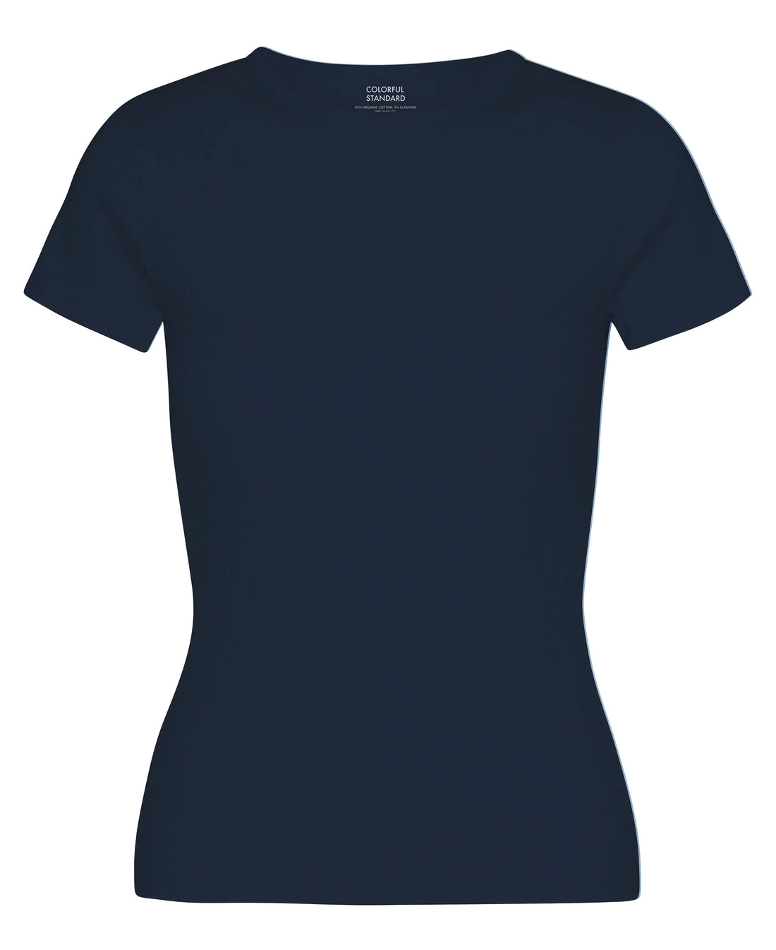 Organic Rib Short Sleeve T-Shirt - Navy Blue