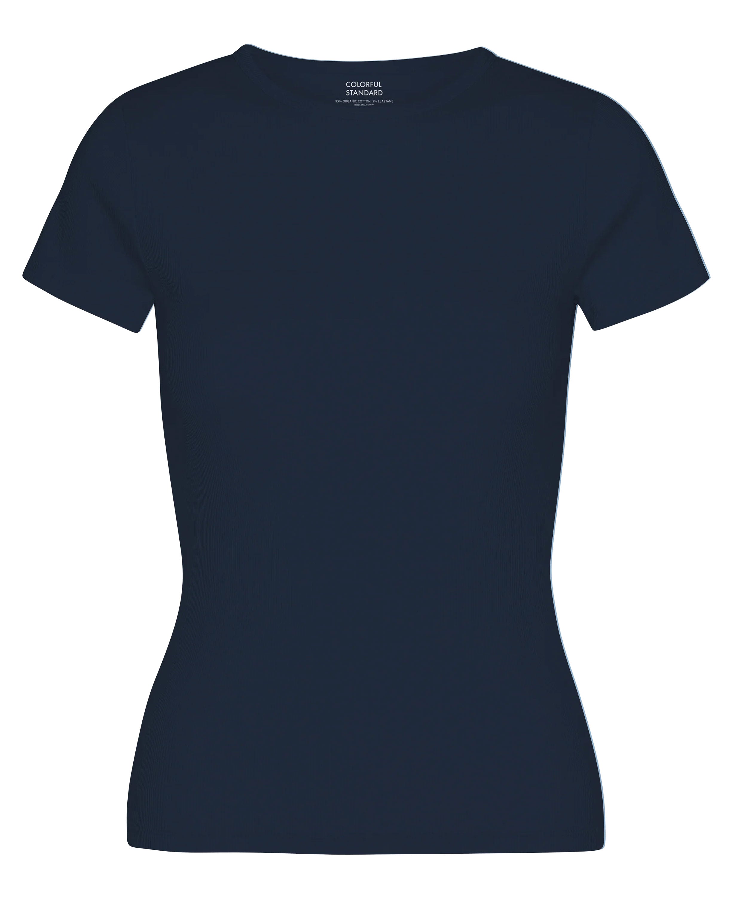 Organic Rib Short Sleeve T-Shirt - Navy Blue