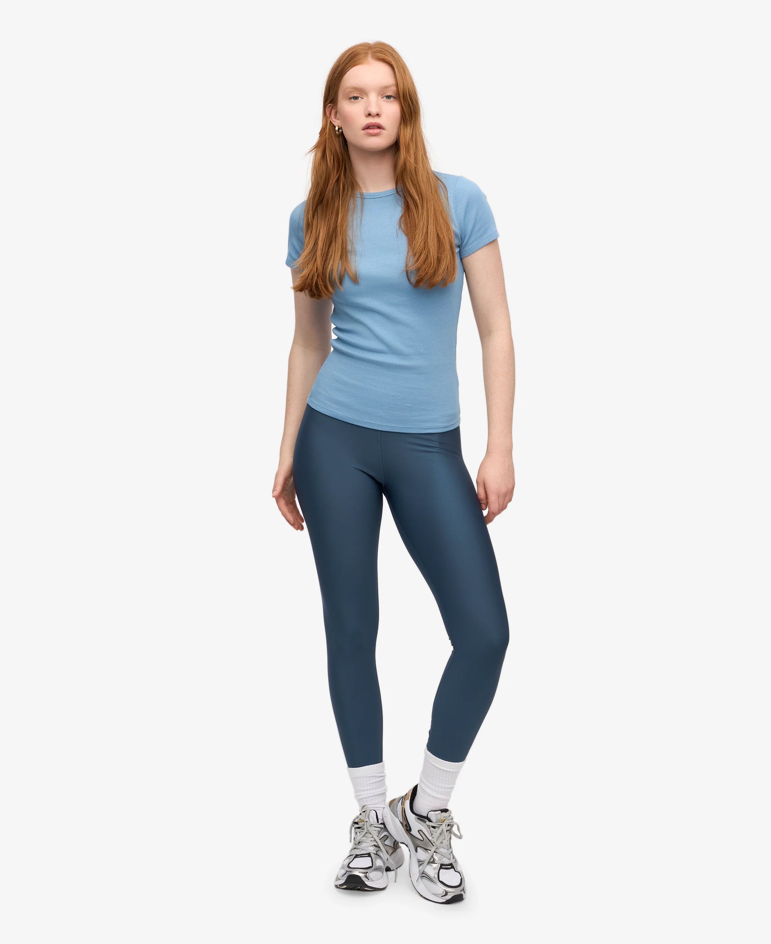 Organic Rib Short Sleeve T-Shirt - Seaside Blue