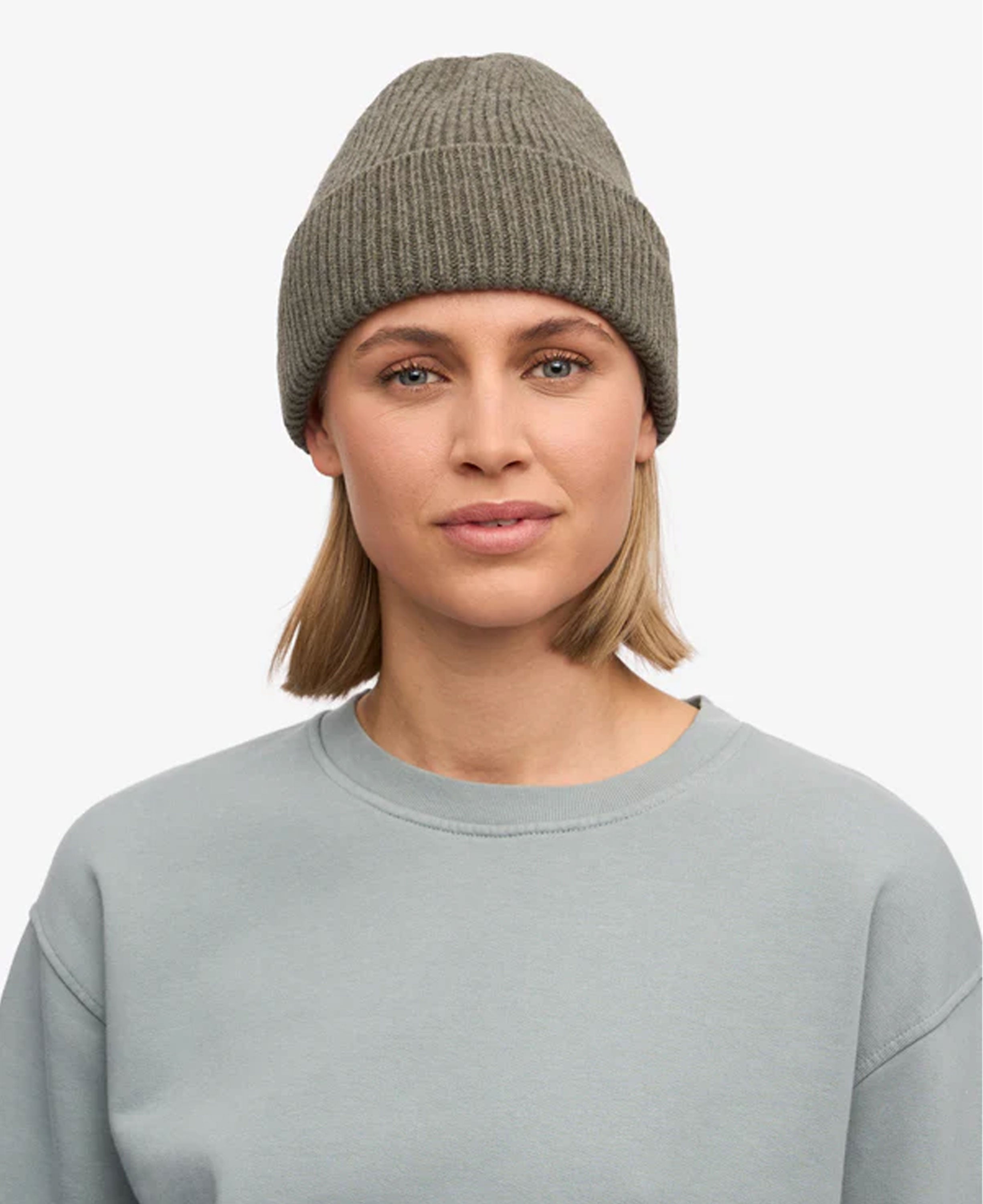 Merino Wool Beanie - Dusty Olive