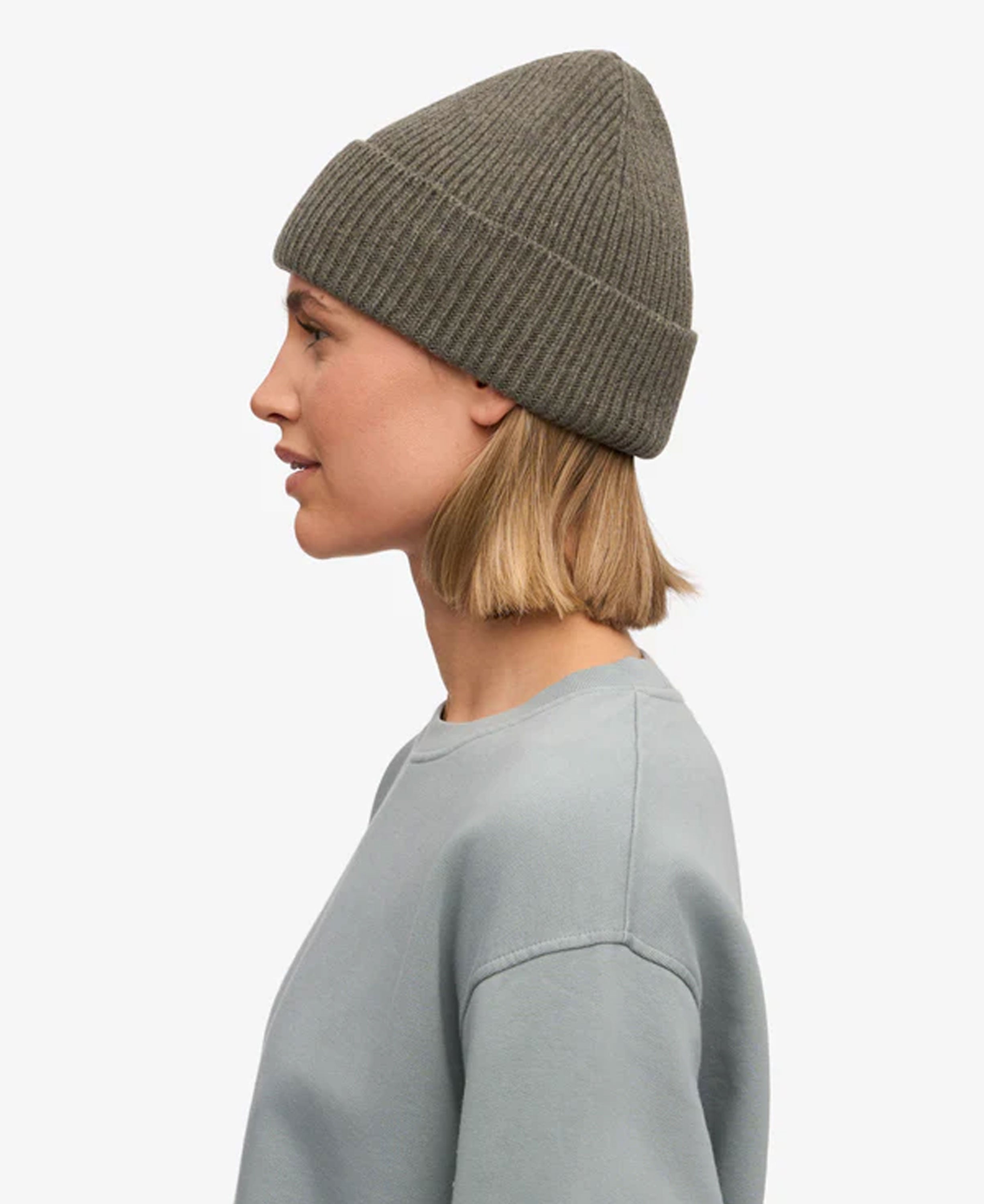 Merino Wool Beanie - Dusty Olive