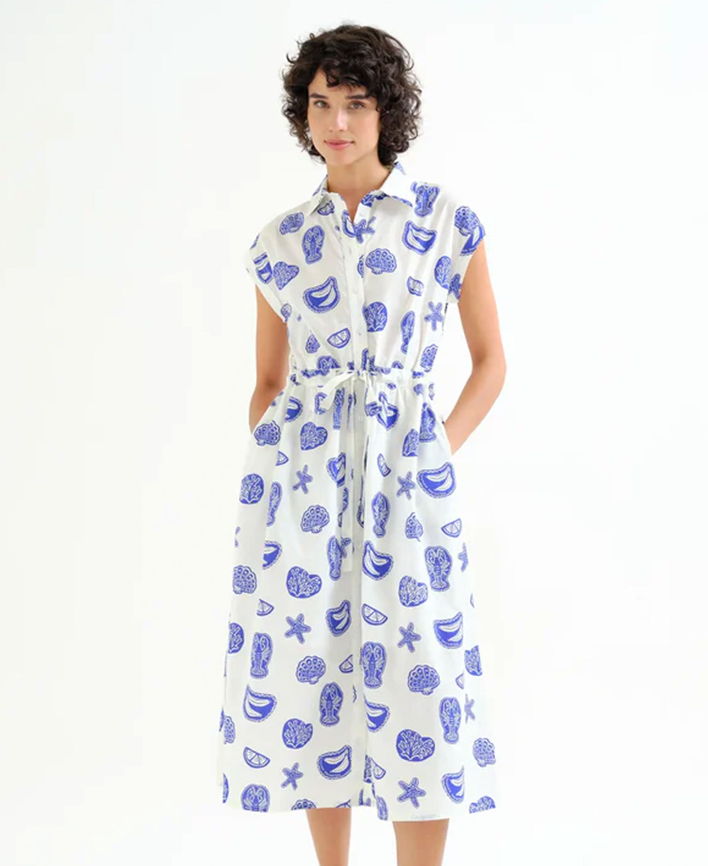 Lobster Cotton Midi Dress - Conversational