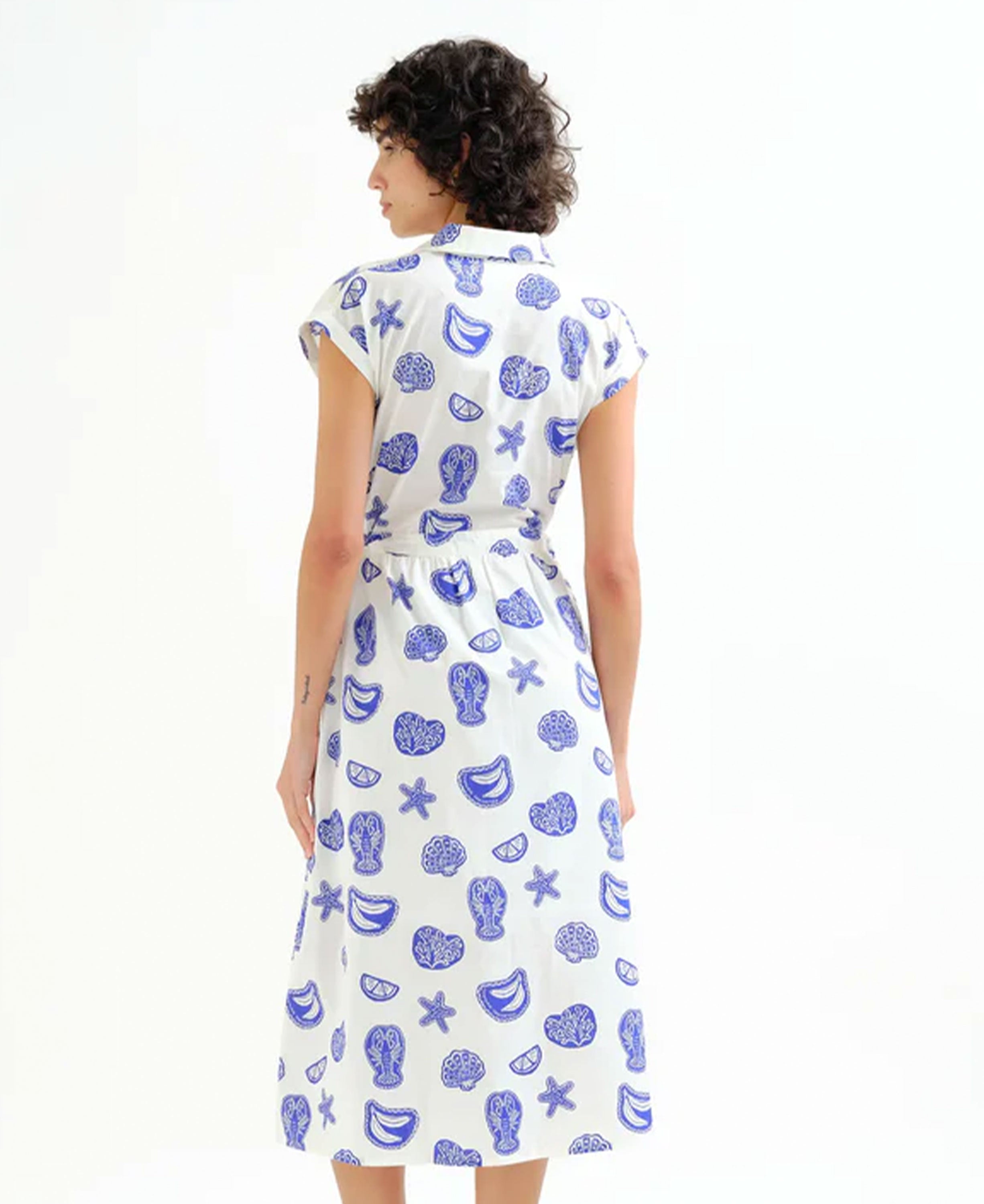 Lobster Cotton Midi Dress - Conversational