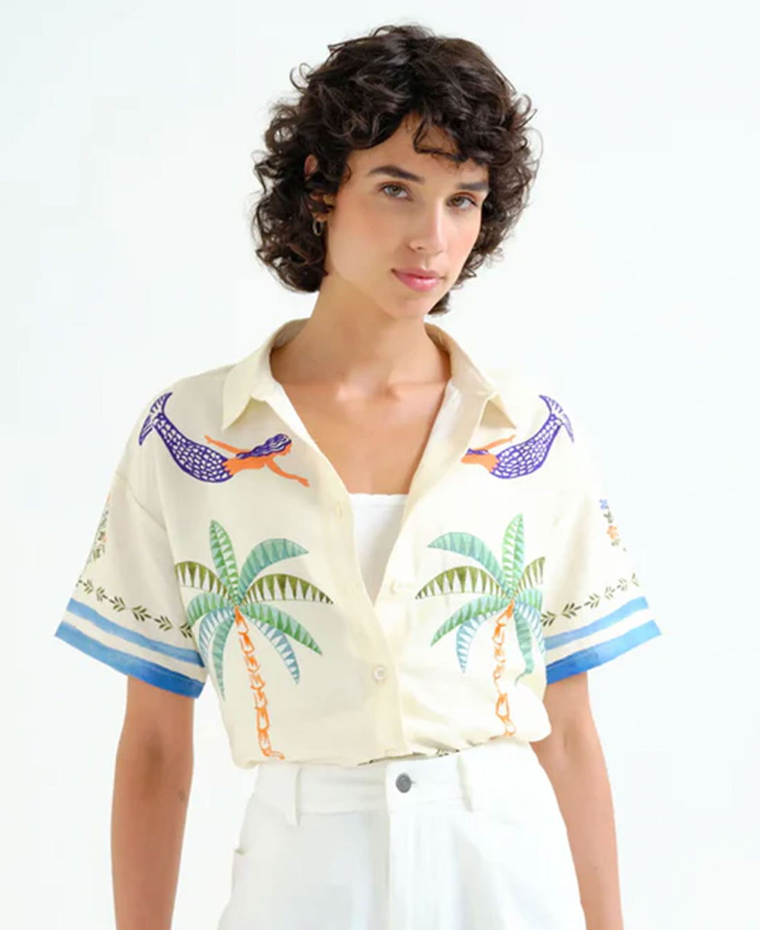 Palm And Mermaid Shirt - Conversational