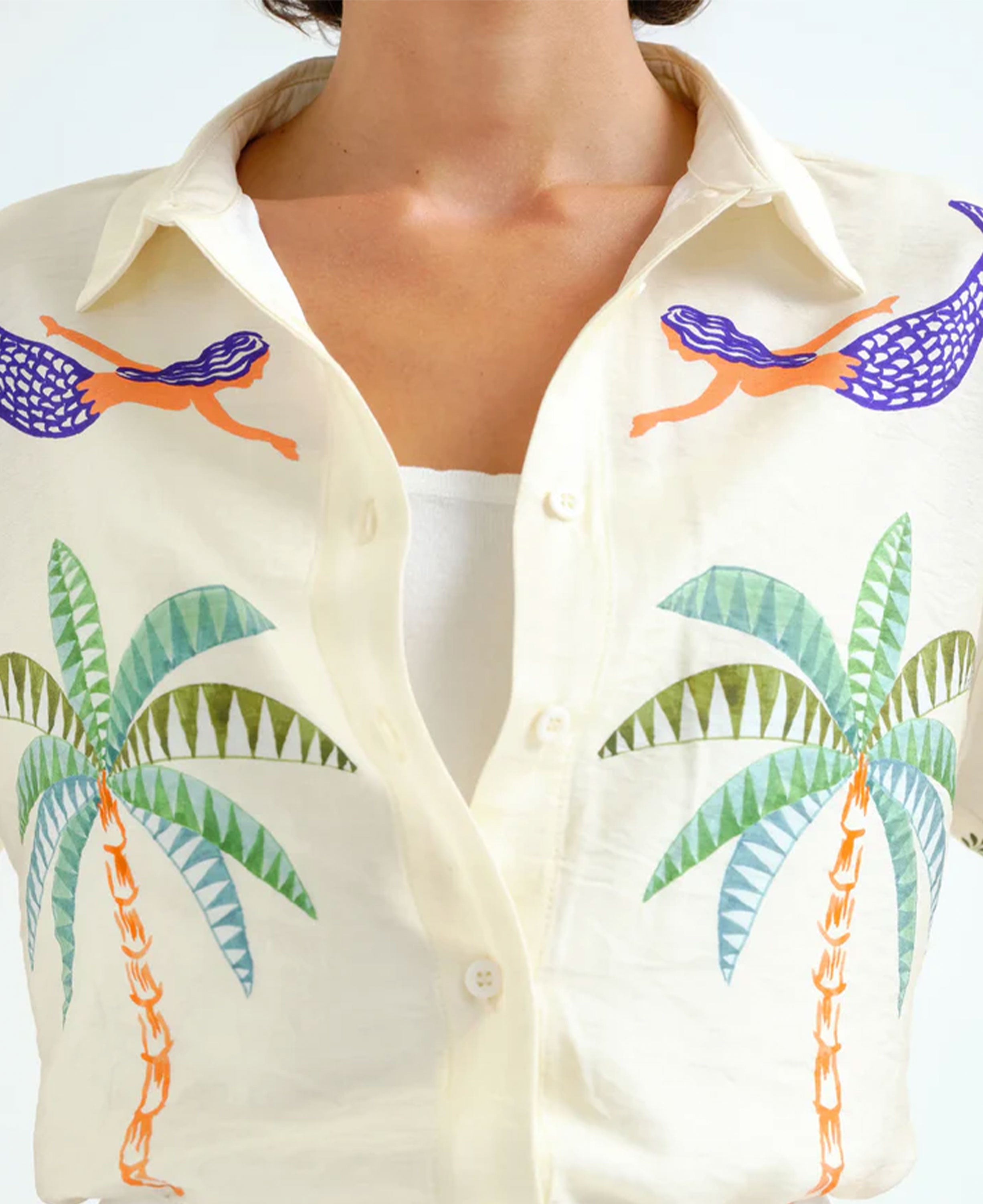 Palm And Mermaid Shirt - Conversational