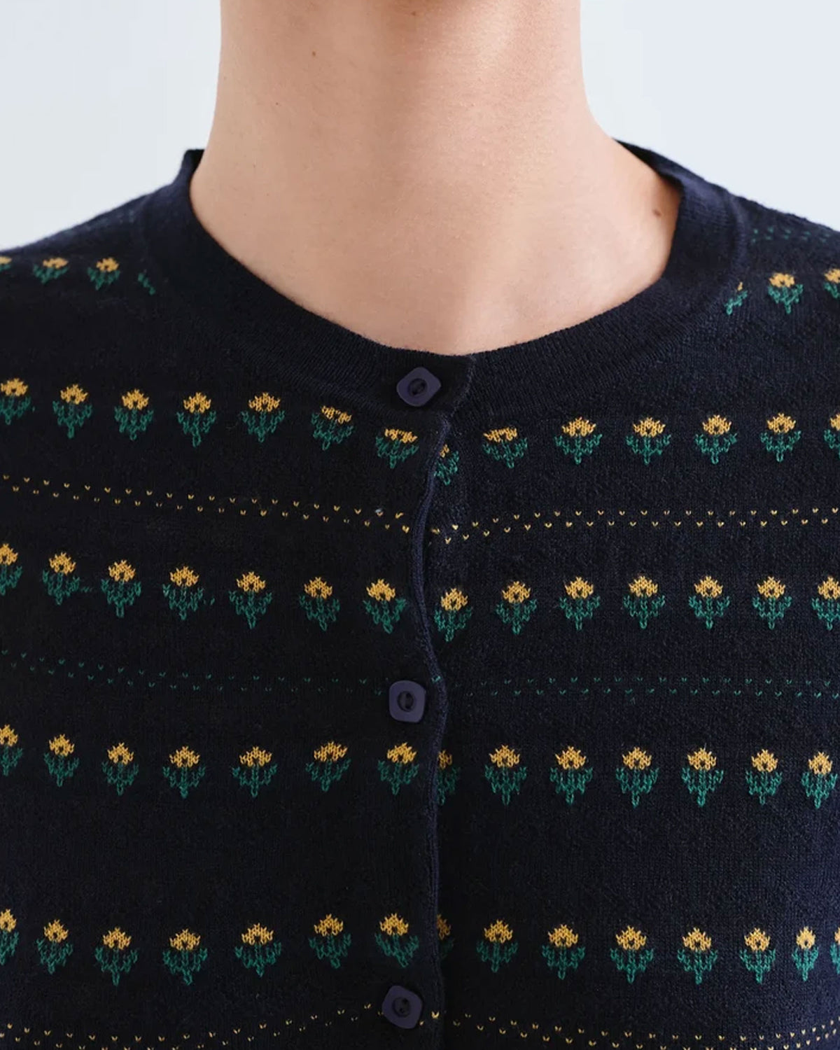 Stripe Cardigan - Flowers 12
