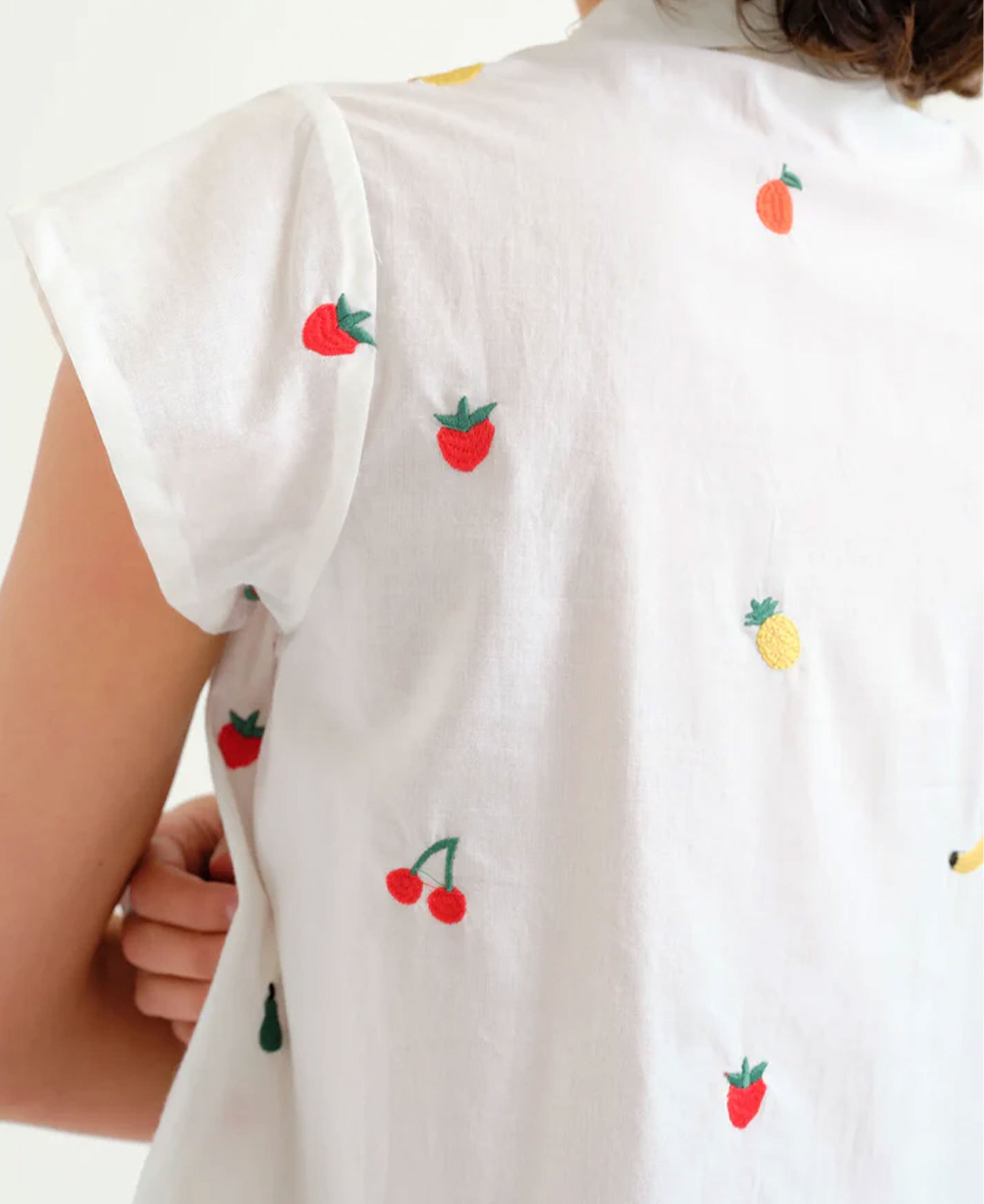 Fruit Salad Cotton Shirt - White