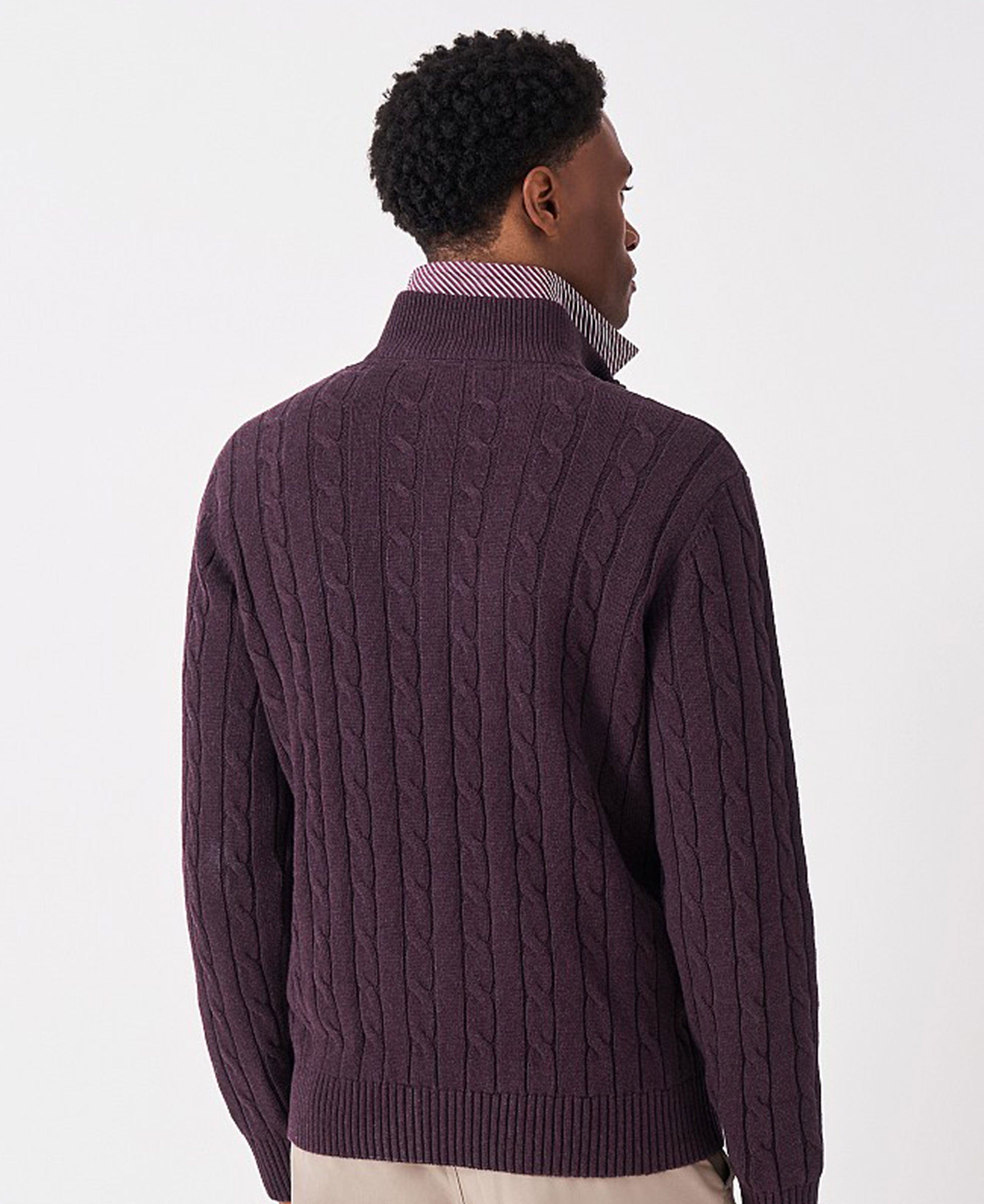 Oarsman Cable 1/2 Zip - Mahogony
