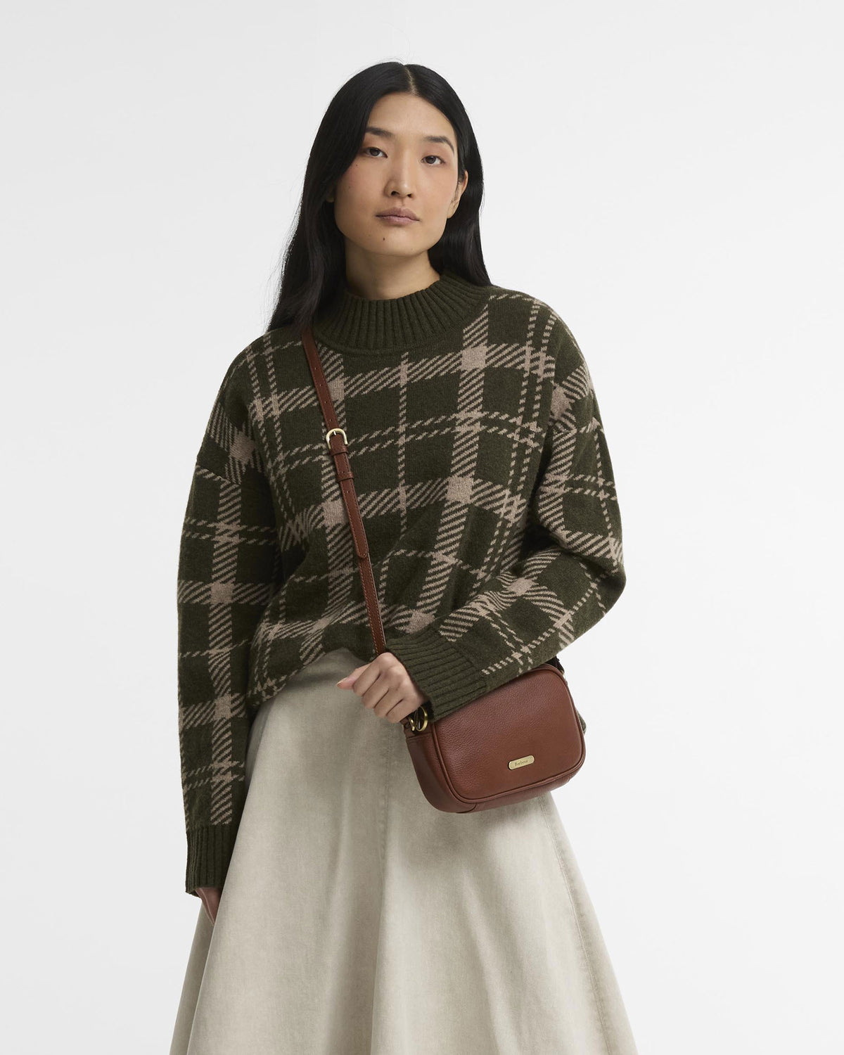 Daphne Mini Leather Crossbody Bag - Brown