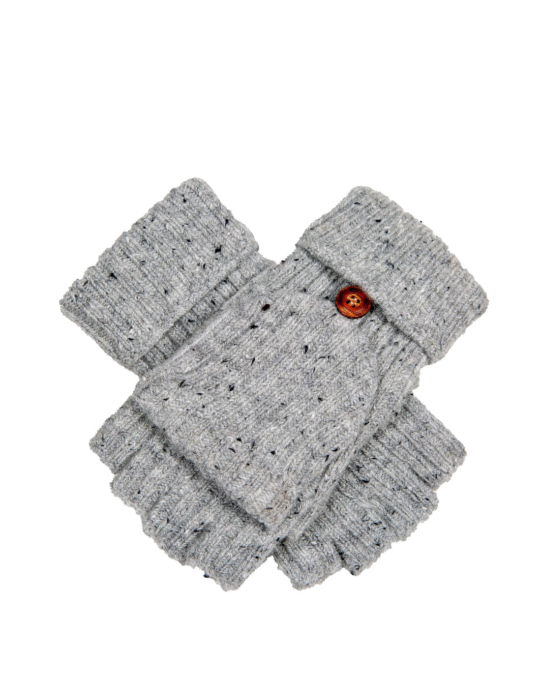 Knit Fingerless Gloves - Dove Grey