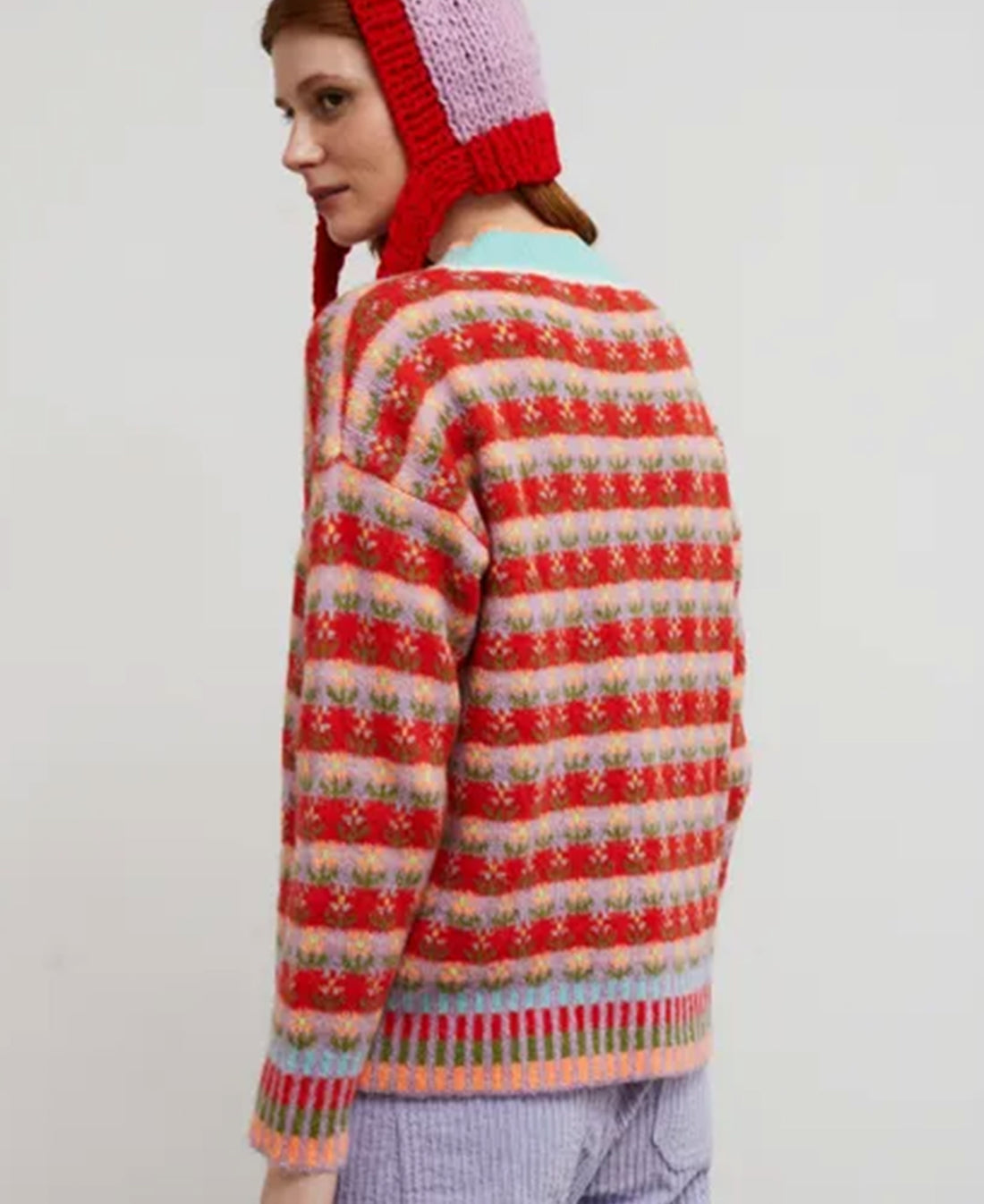 Blossom Fairisle Knit Jumper - Red