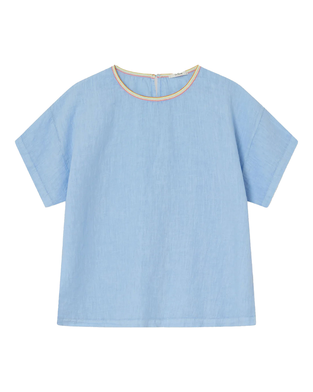 Flake Linen Top - Cielo Sky