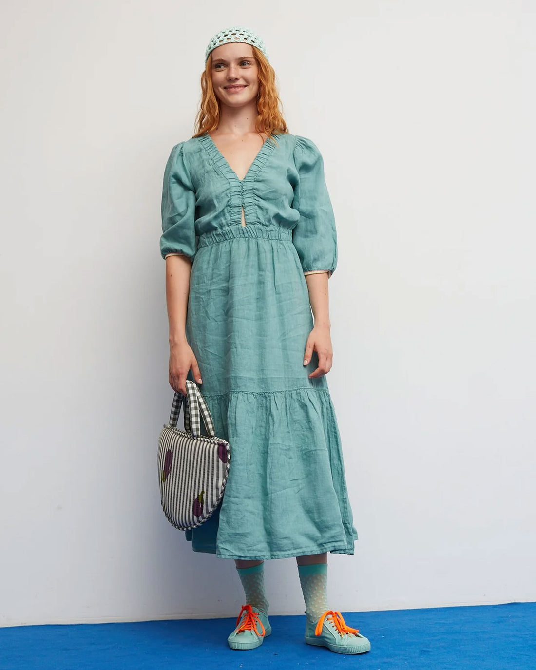Joy Linen Dress - Verde Green