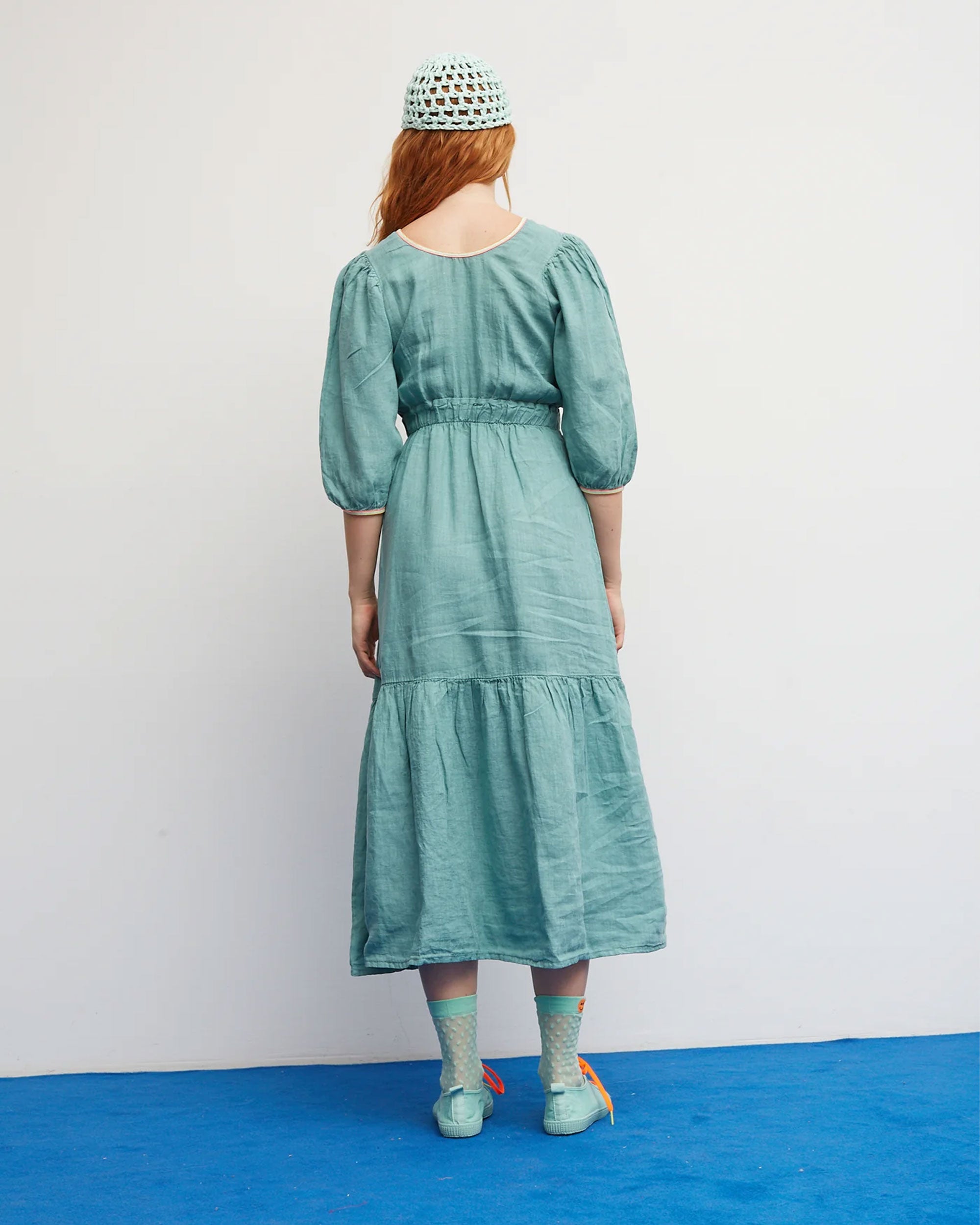 Joy Linen Dress - Verde Green