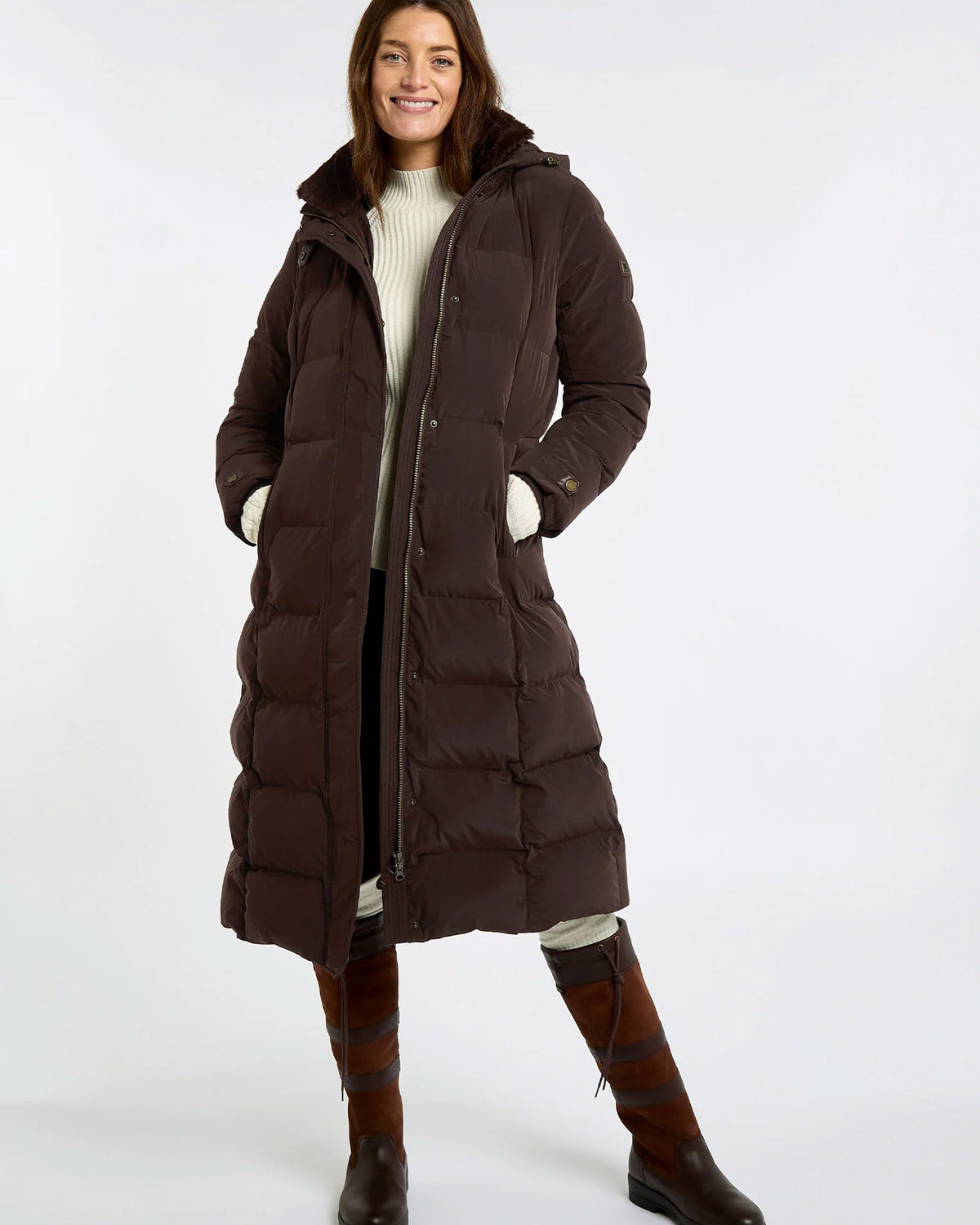 Aldborough Full Length Technical Down Jacket - Mahogany