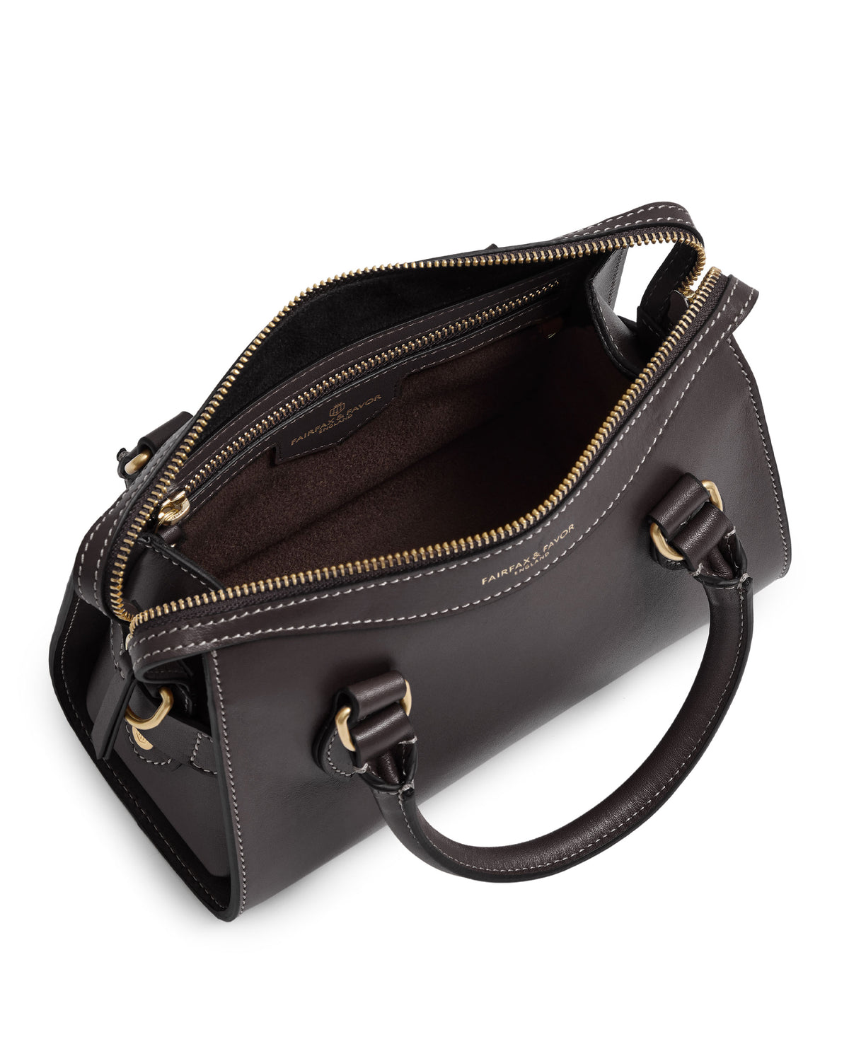 Mini Kew Top Handle Bag - Mahogany Leather