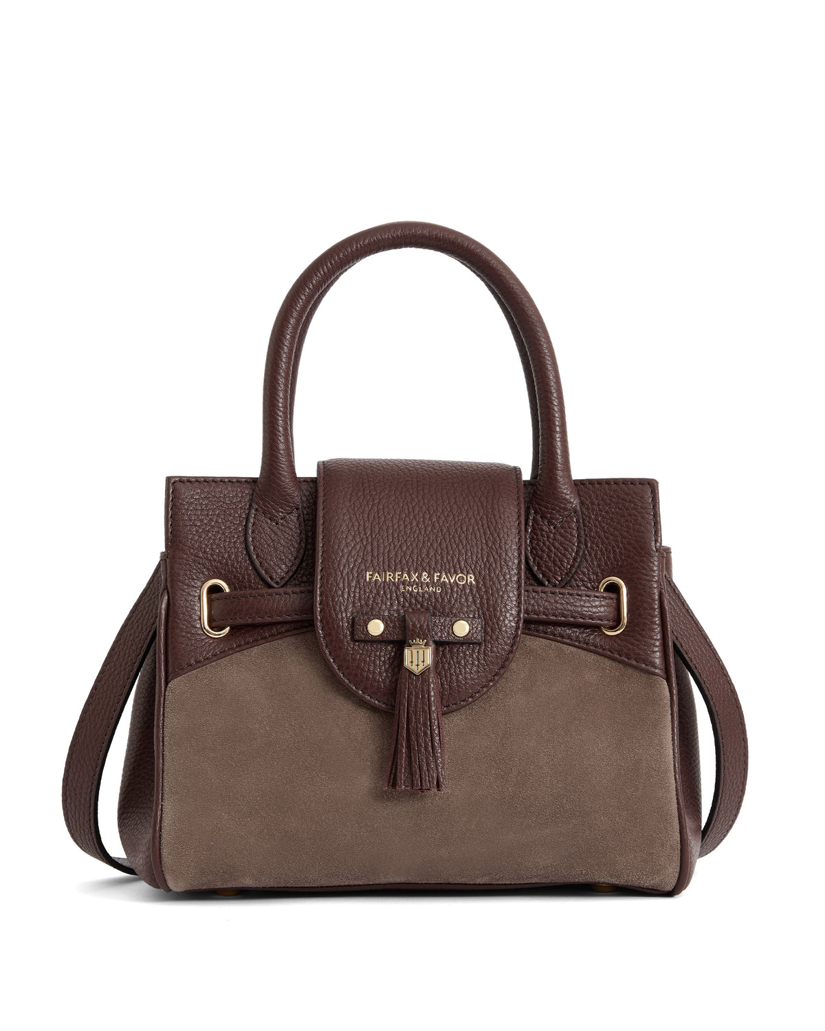 Mini Windsor Handbag - Port/Deep Taupe Suede