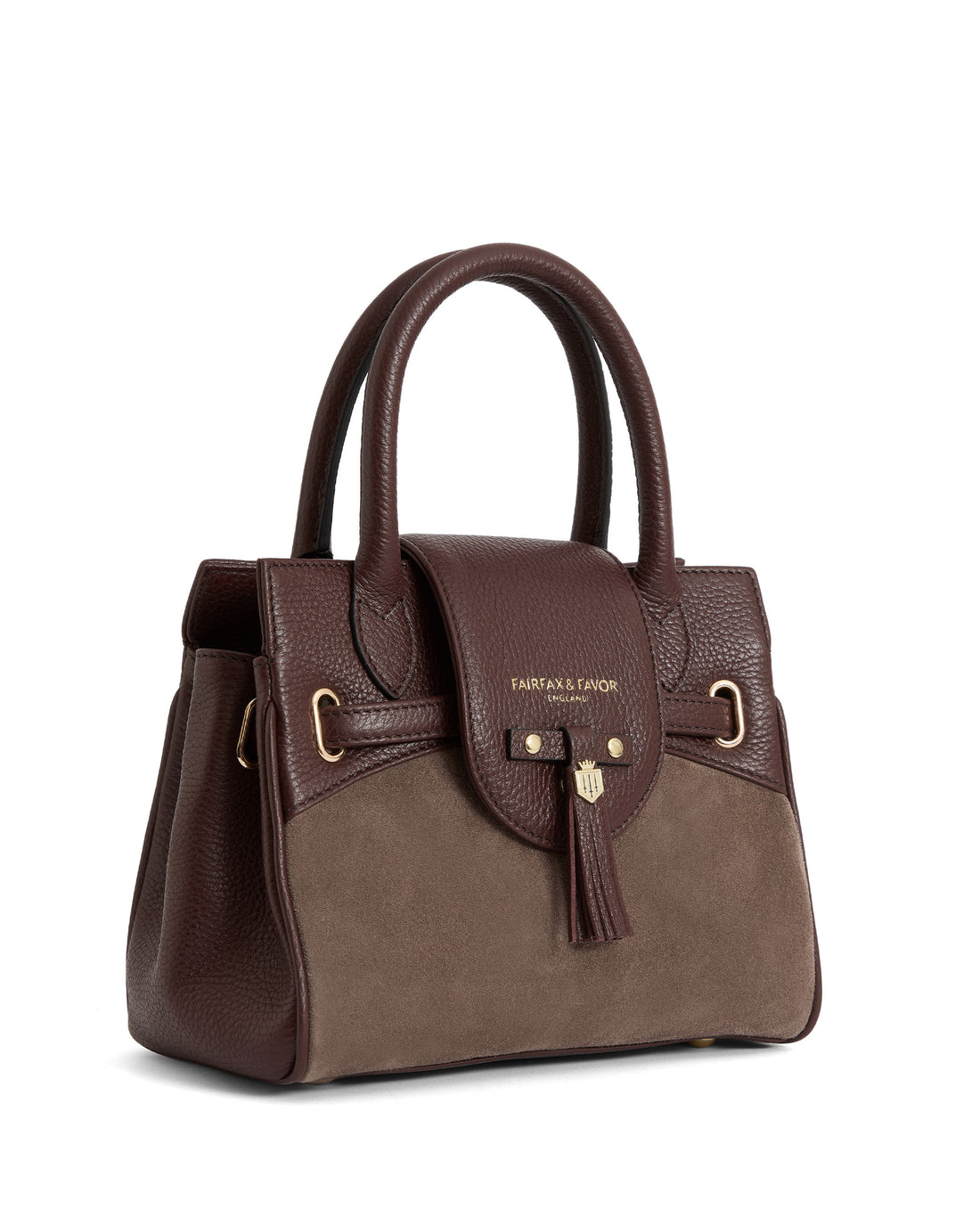 Mini Windsor Handbag - Port/Deep Taupe Suede