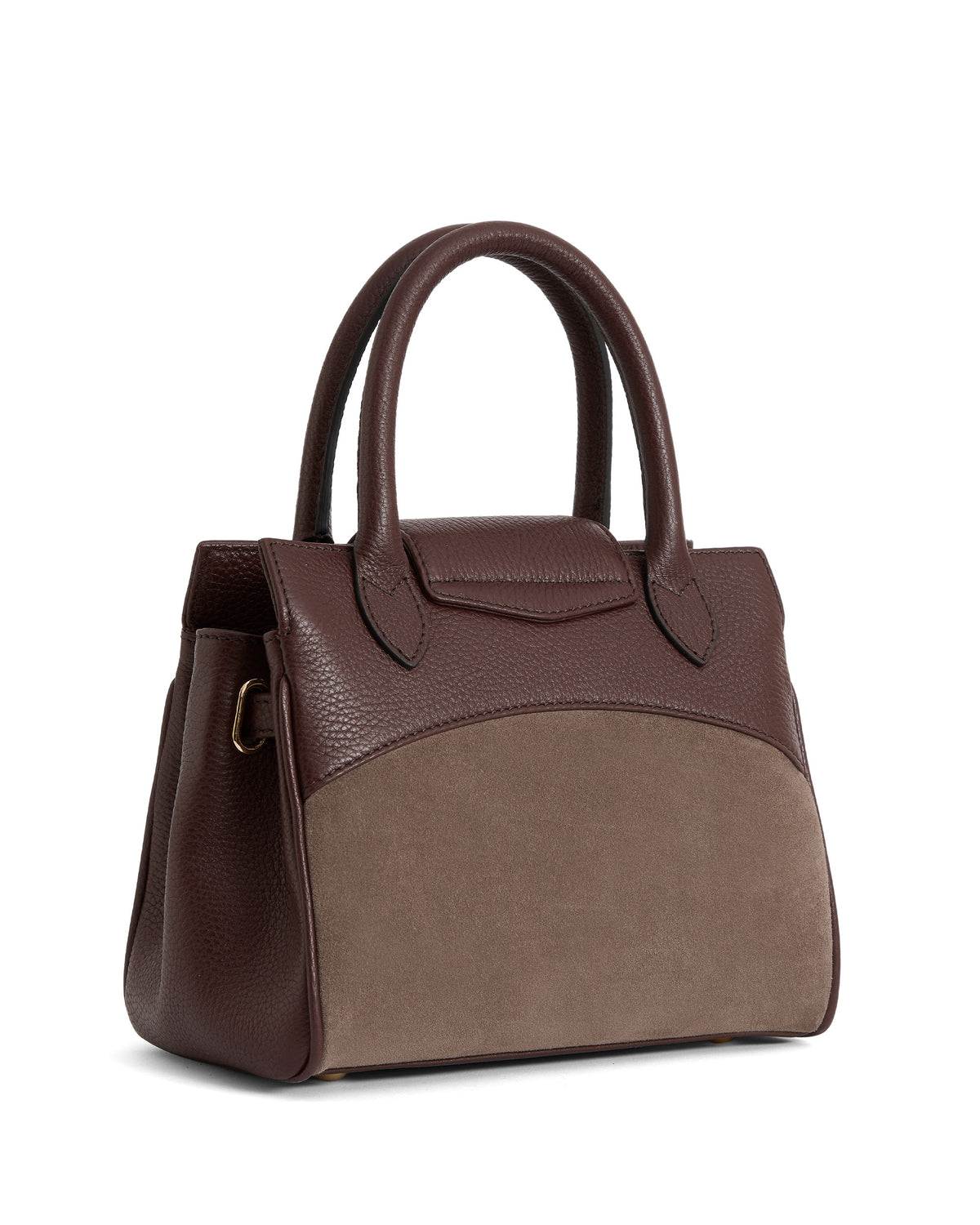 Mini Windsor Handbag - Port/Deep Taupe Suede