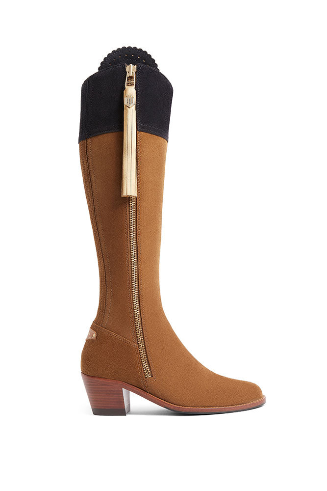 10 Year Anniversary Regina Heeled Boot - Tan/Navy