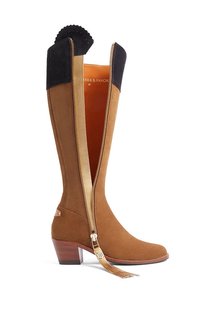 10 Year Anniversary Regina Heeled Boot - Tan/Navy